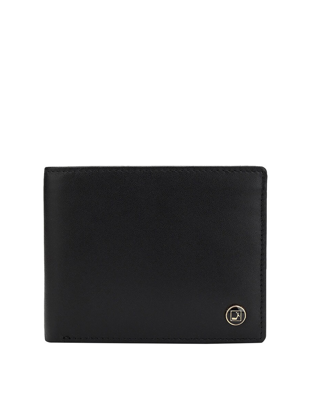 

Da Milano Men Textured Leather Two Fold Wallet, Black