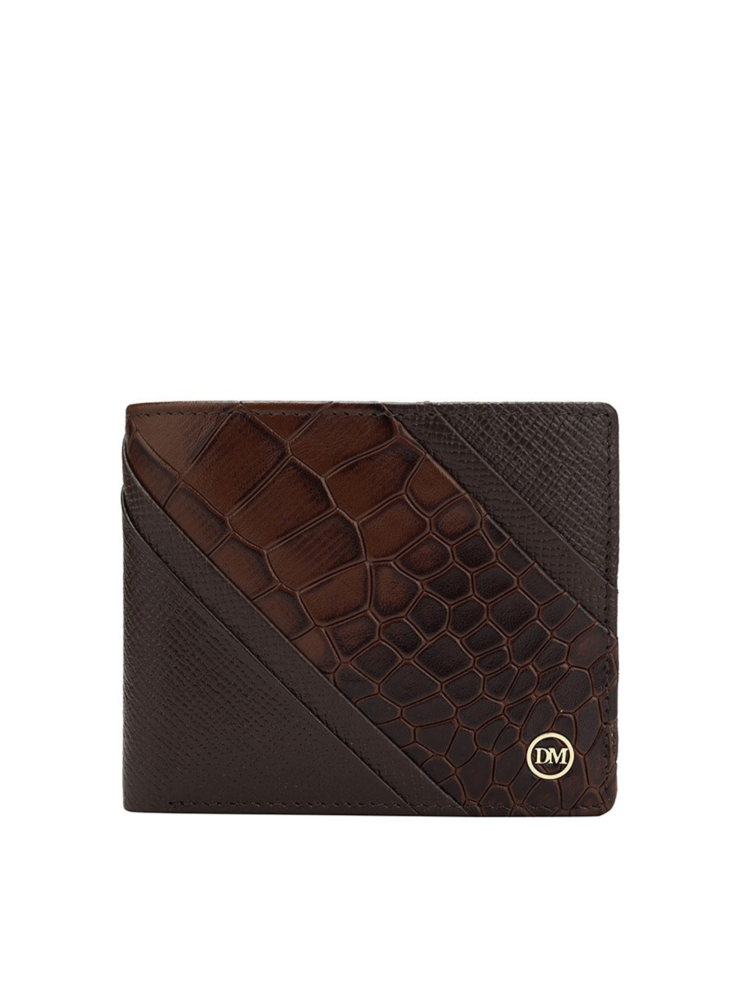 

Da Milano Women Textured Leather Two Fold Wallet, Brown