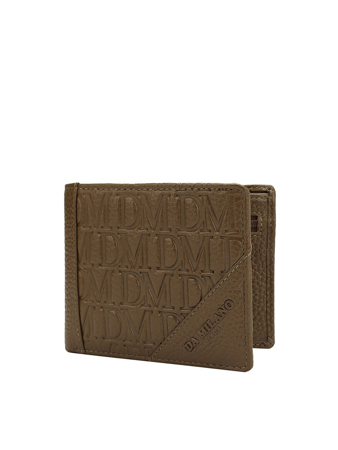 

Da Milano Women Textured Leather Two Fold Wallet, Brown