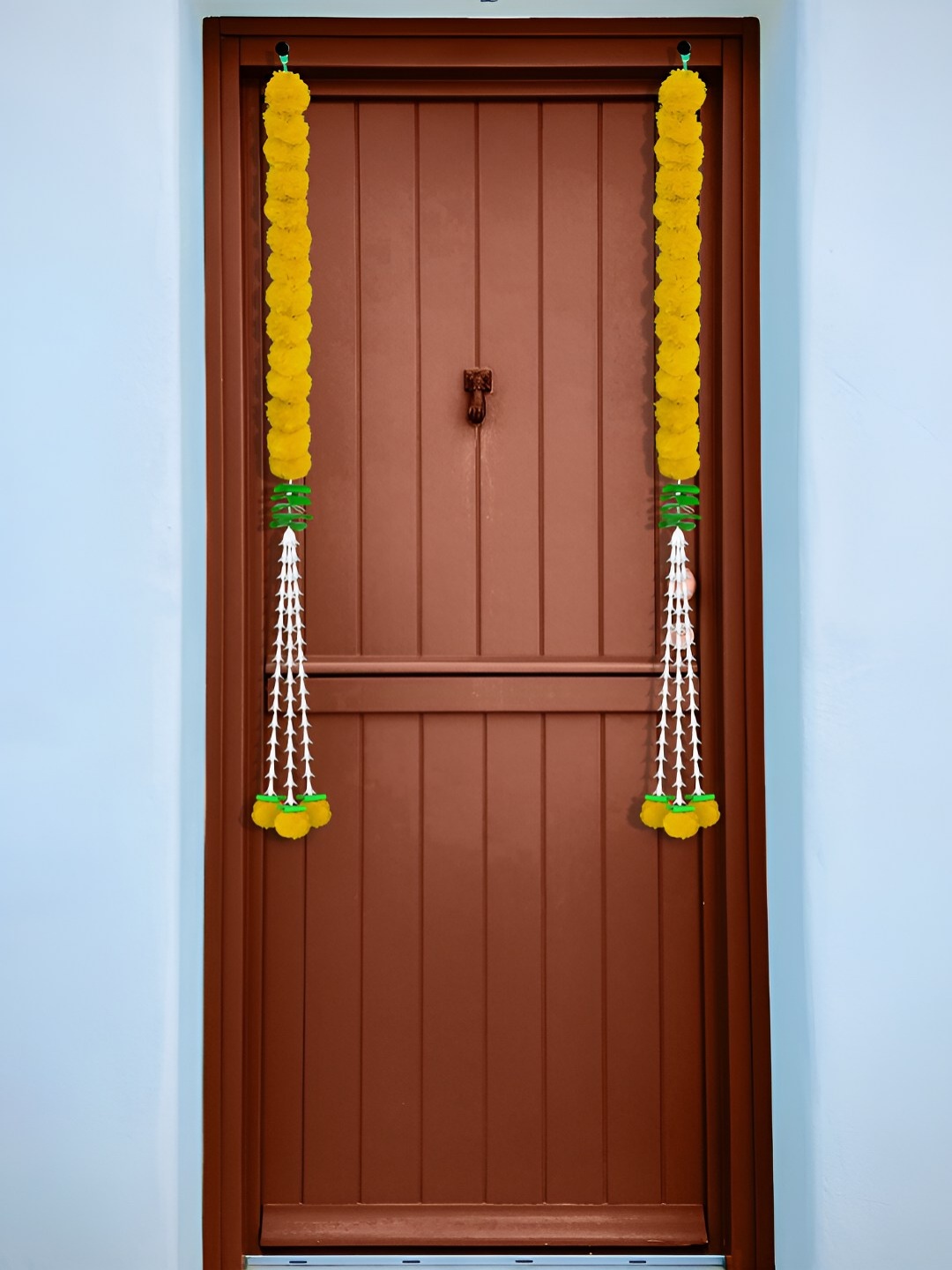 

iHandikart Yellow & White 15Pcs Hanging Marigold Artificial Flower