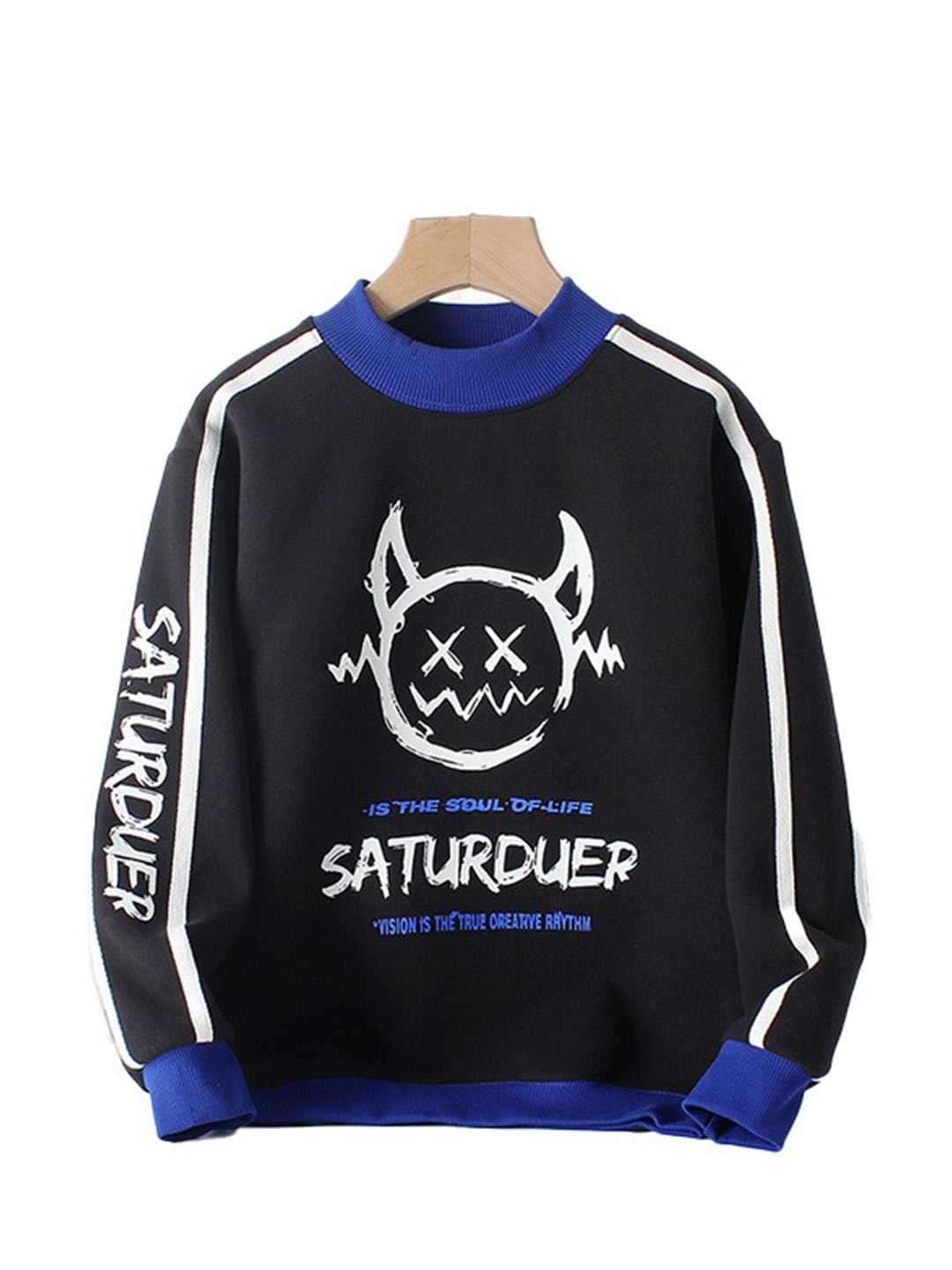 

StyleCast Boys Black Typography Printed Pullover Cotton Sweatshirt