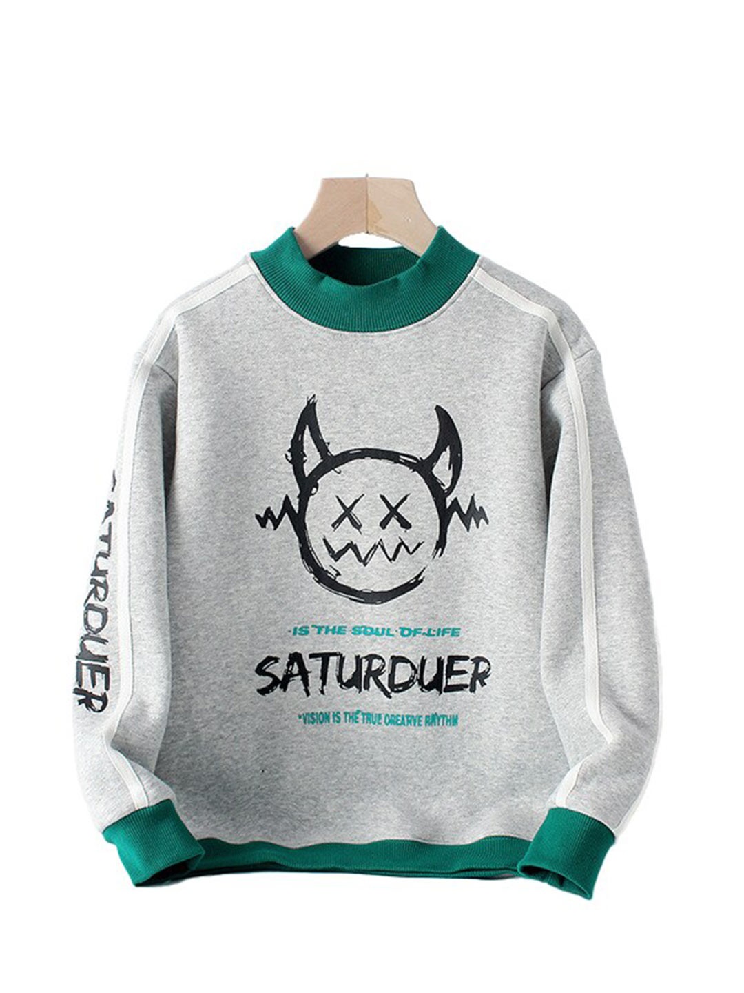 

StyleCast Boys Grey Graphic Printed Cotton Sweatshirt
