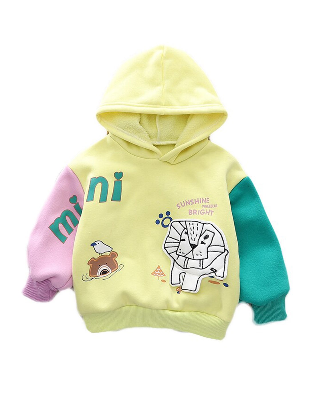 StyleCast Kids Green Graphic Printed Hooded Cotton Sweatshirt