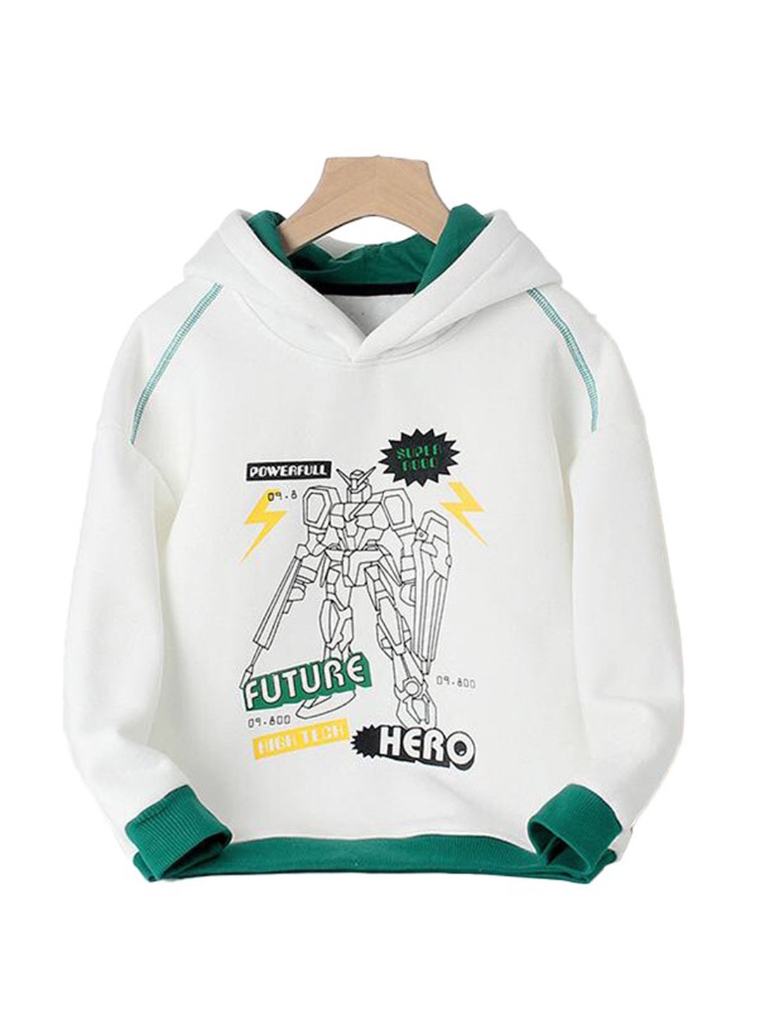 

StyleCast Boys White Graphic Printed Hooded Cotton Sweatshirt