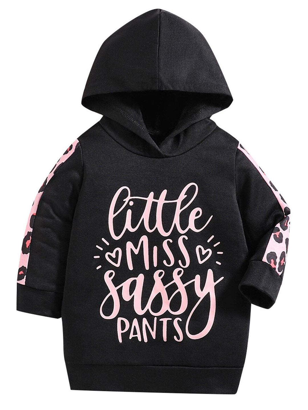 

StyleCast Girls Black Typography Printed Hooded Sweatshirt