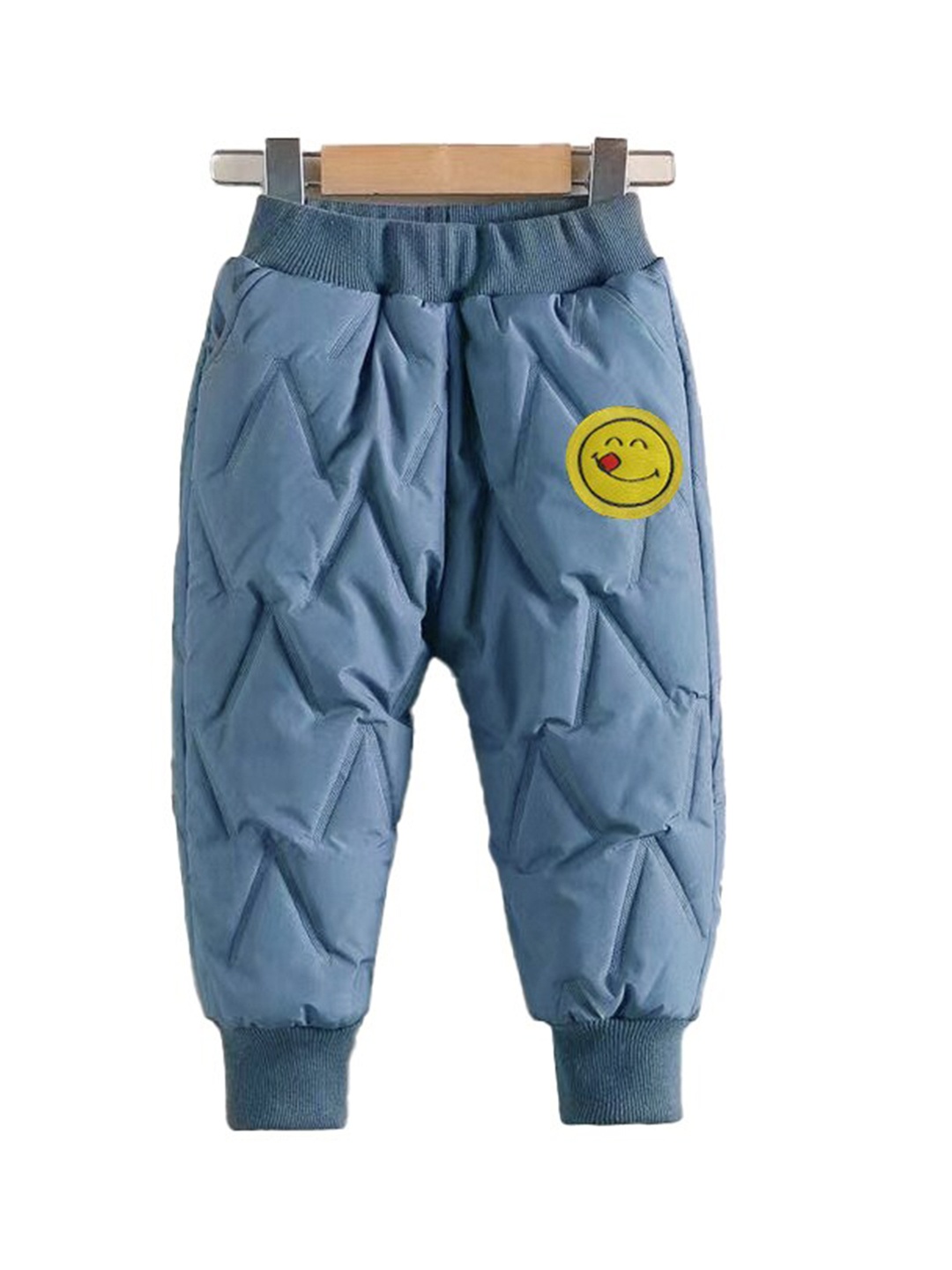 

StyleCast Boys Blue Textured Self Design Mid-Rise Easy Wash Joggers