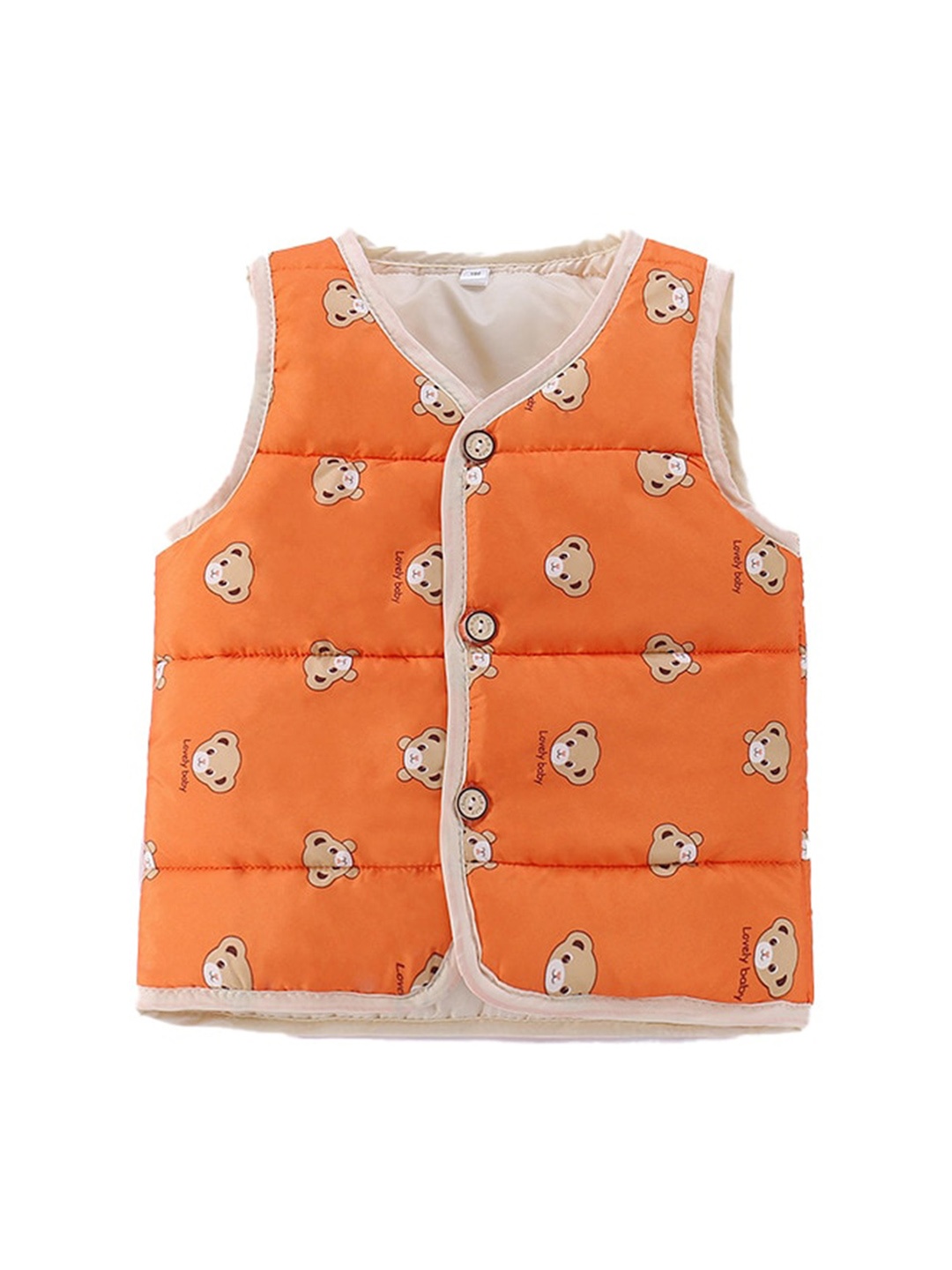 

StyleCast Infant Boys Orange Coloured Printed V-Neck Waistcoat