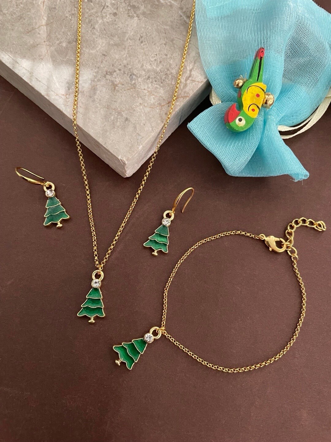 

Digital Dress Room Gold-Plated Printed Christmas Jewellery Set