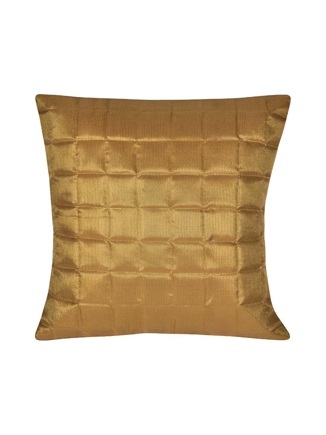 Lal Haveli Gold-Toned Ethnic Motifs Silk Square Cushion Cover