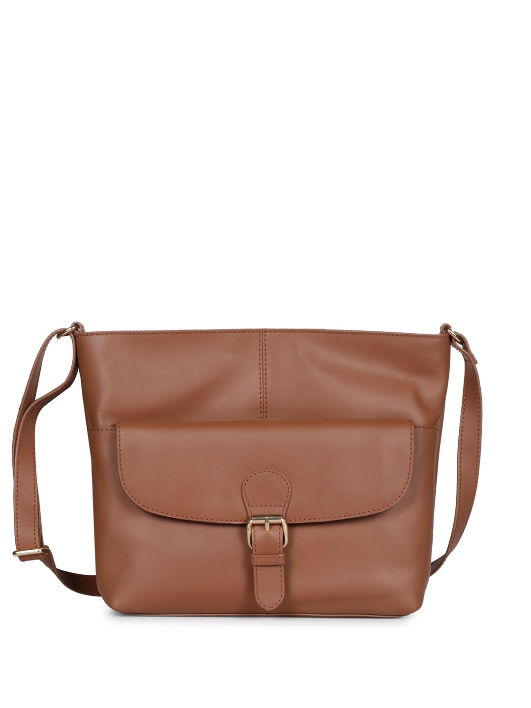 Saint G Textured Structured Leather Sling Bag, Brown