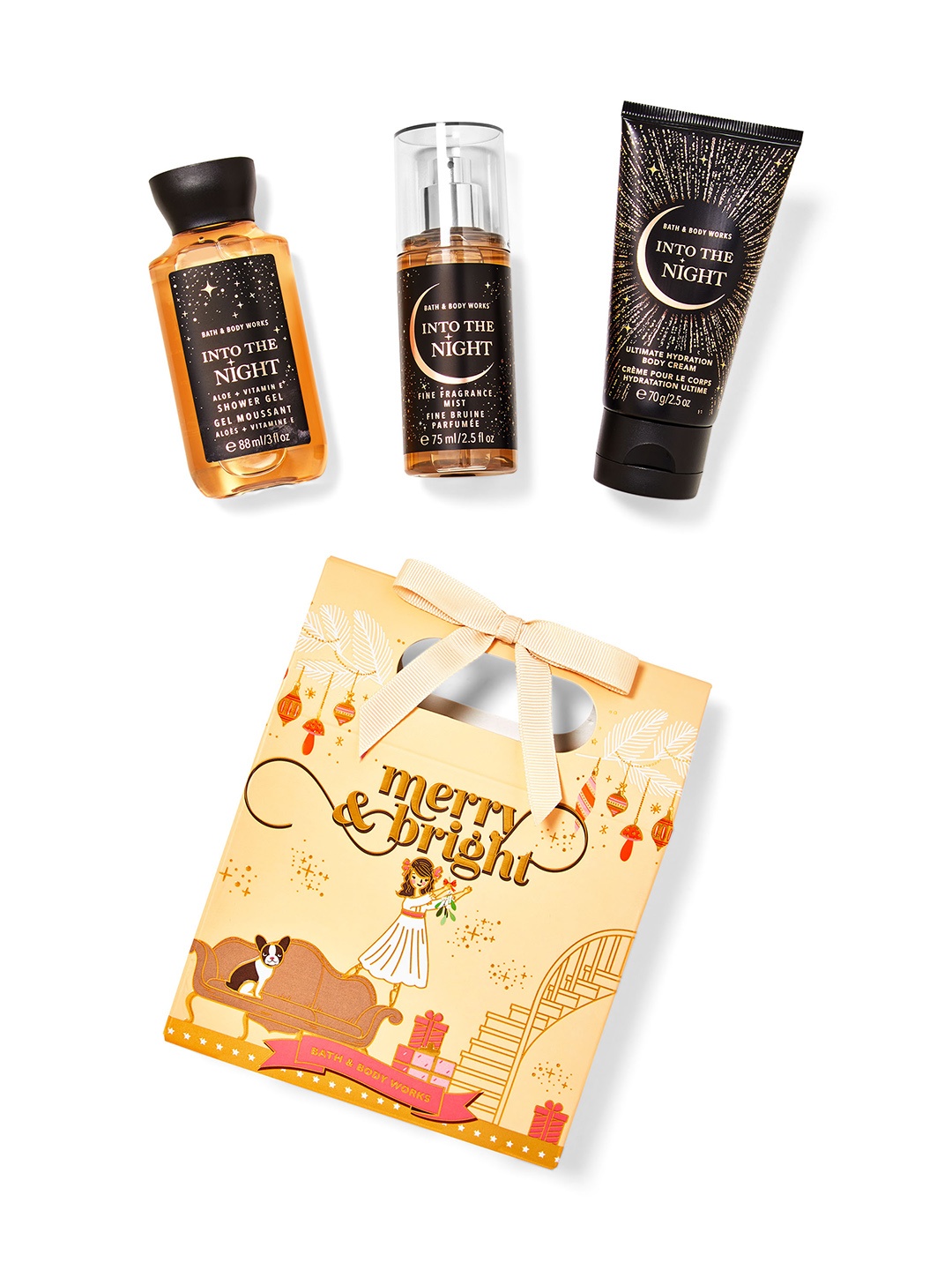 

Bath & Body Works Into The Night Mini Gift Box-Shower Gel+Body Mist+Body Cream, Black