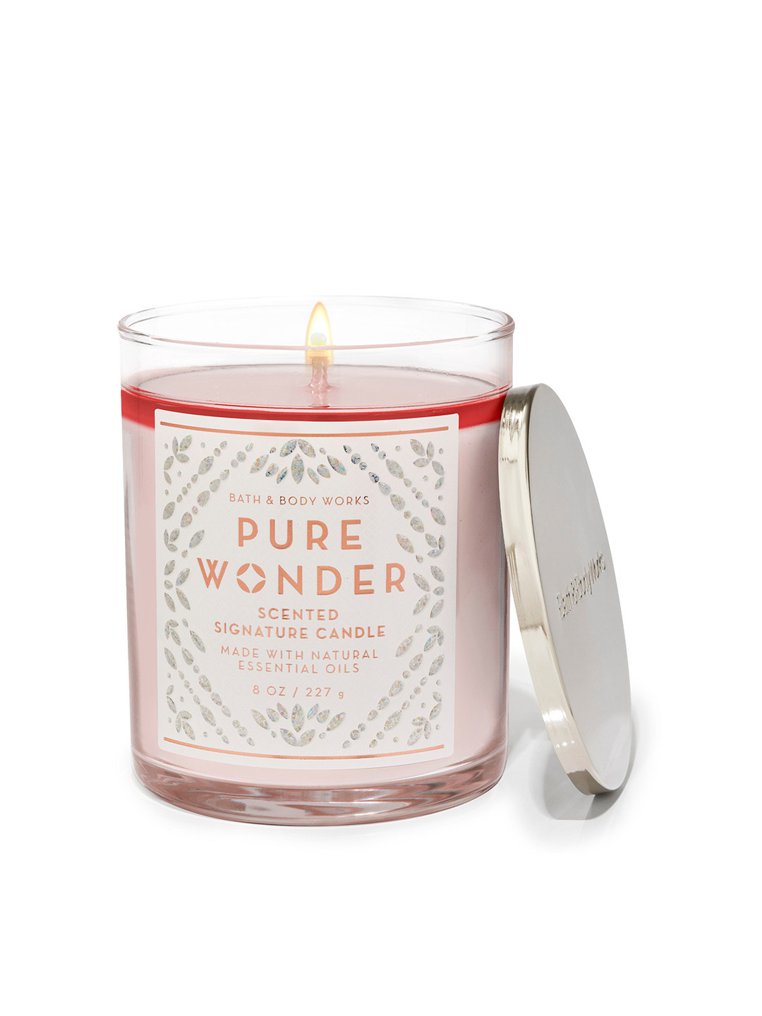 

Bath & Body Works Pure Wonder Scented Signature Single Wick Candle - 227 g, Pink