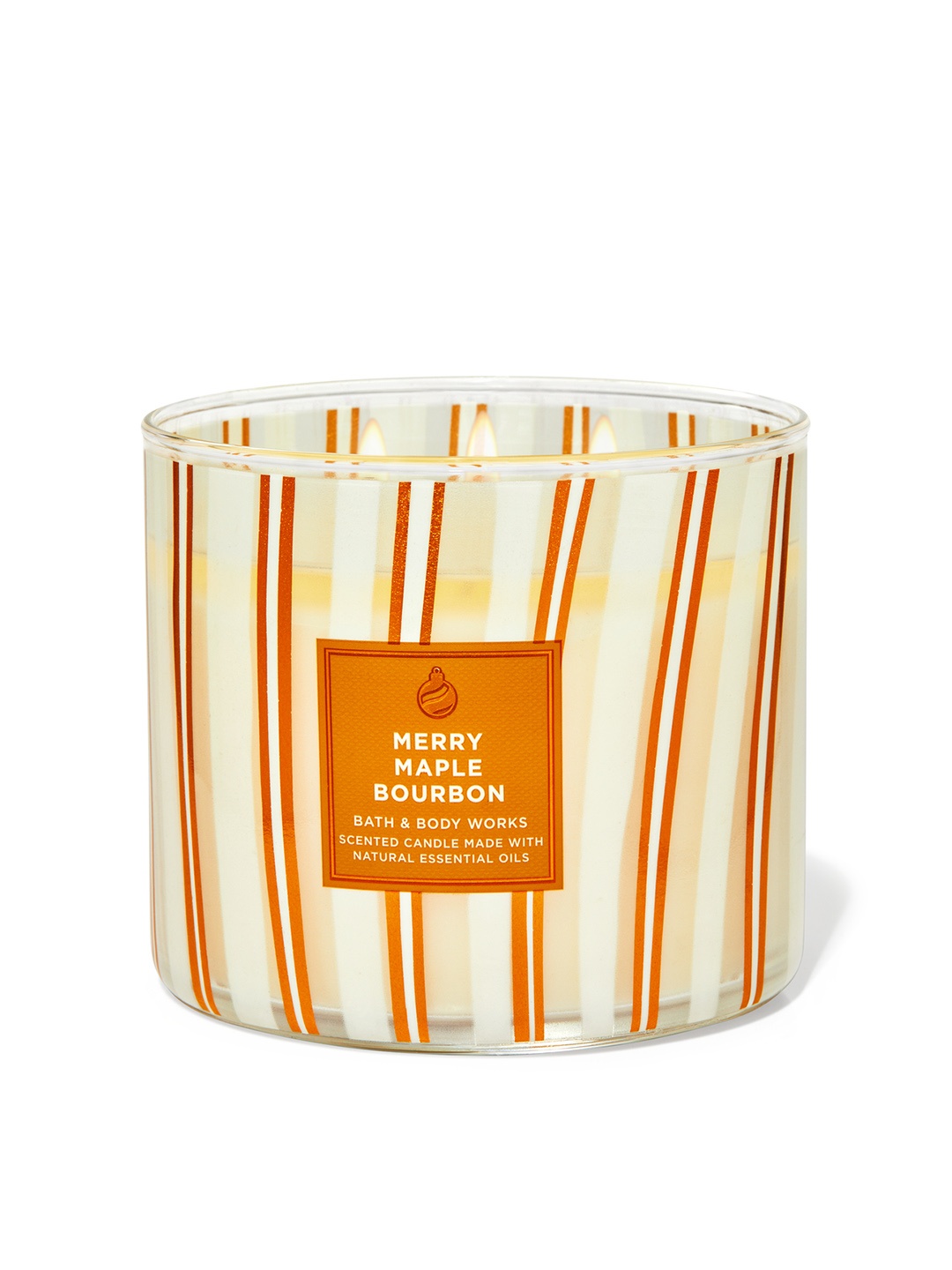 Bath & Body Works Merry Maple Bourbon 3-Wick Scented Candle - 411 g, Yellow