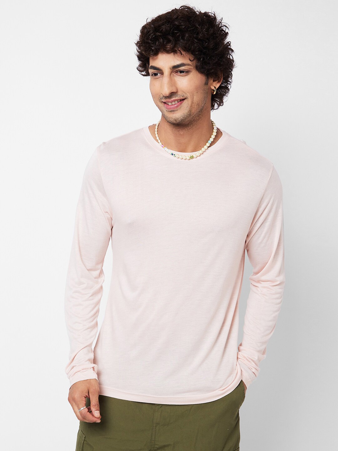 

VASTRADO Long Sleeves Cotton T-shirt, Pink