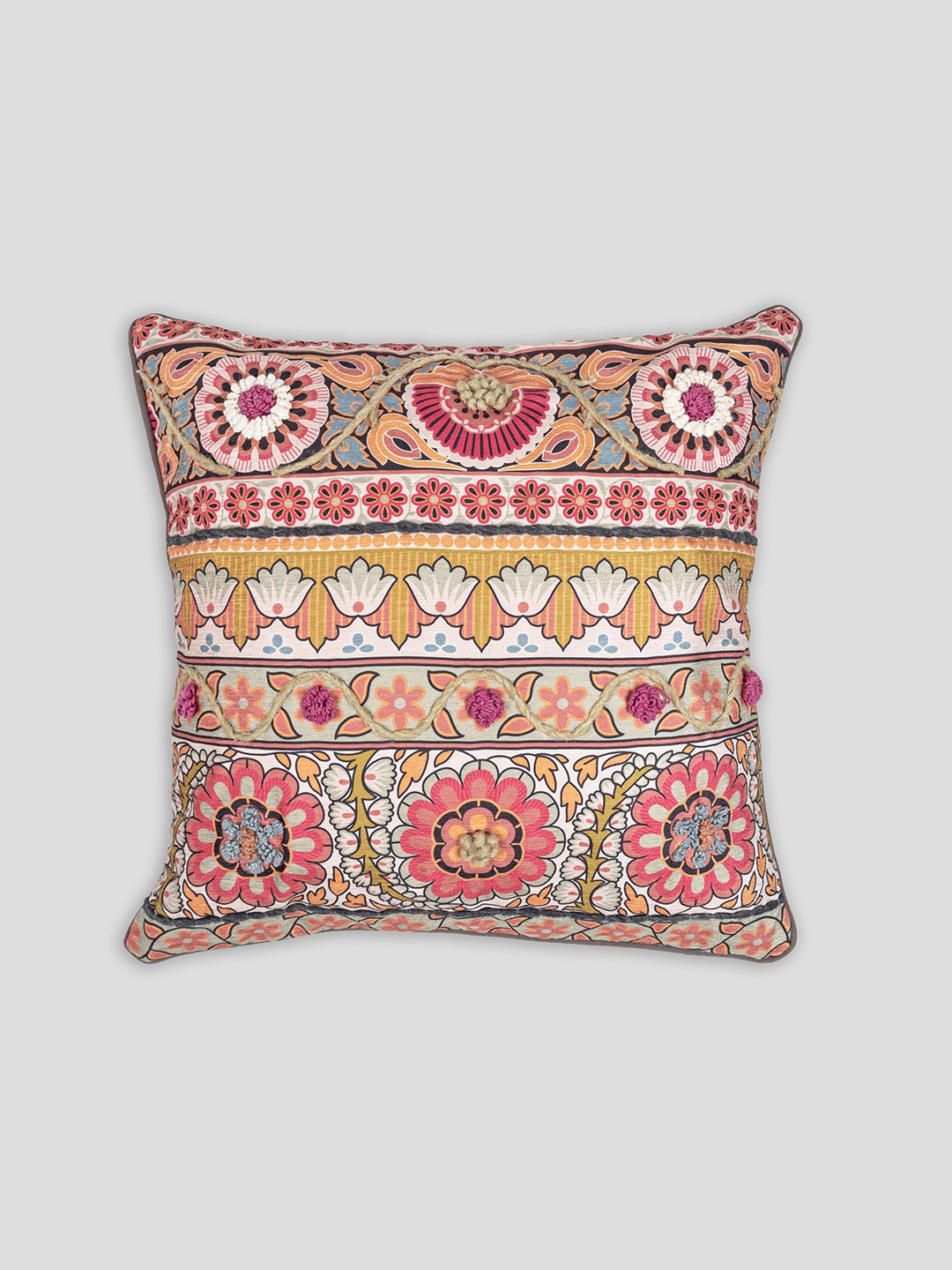 

HOUMN White Floral Square Cushion Covers