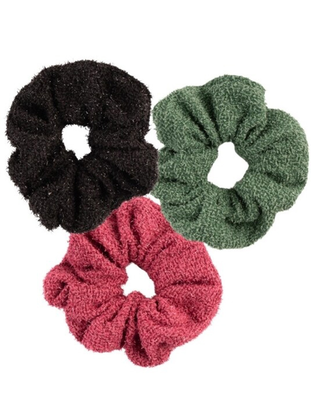 

Lulala Set Of 3 Textured Scrunchies, Pink