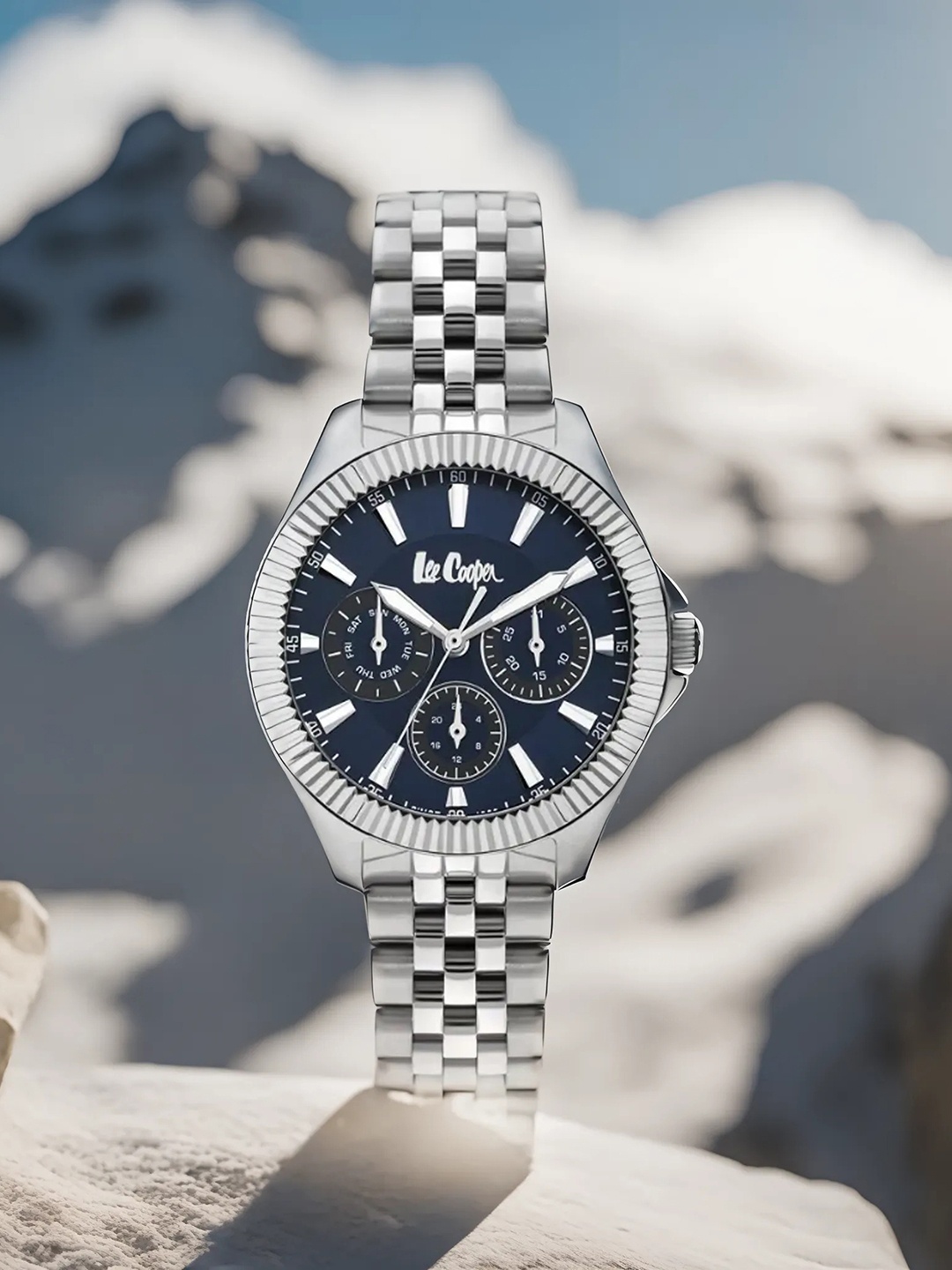 

Lee Cooper Women Stainless Steel Bracelet Style Straps Multi Function Watch LC07837.390, Blue