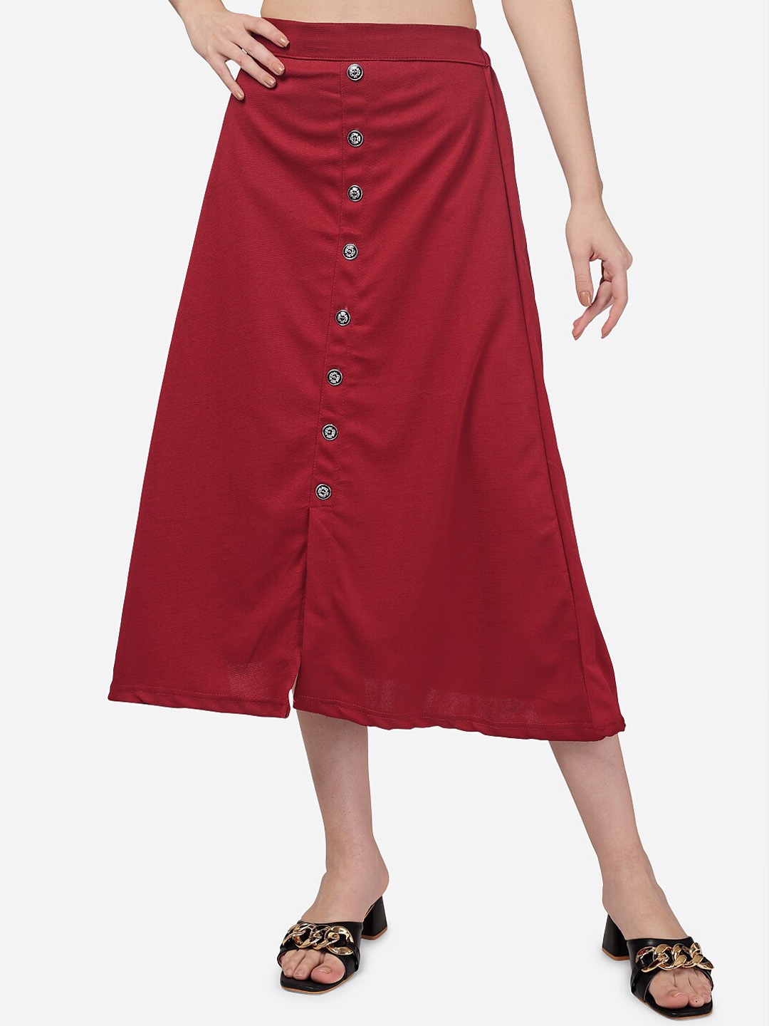 

Areca Designer A-line Skirt, Maroon