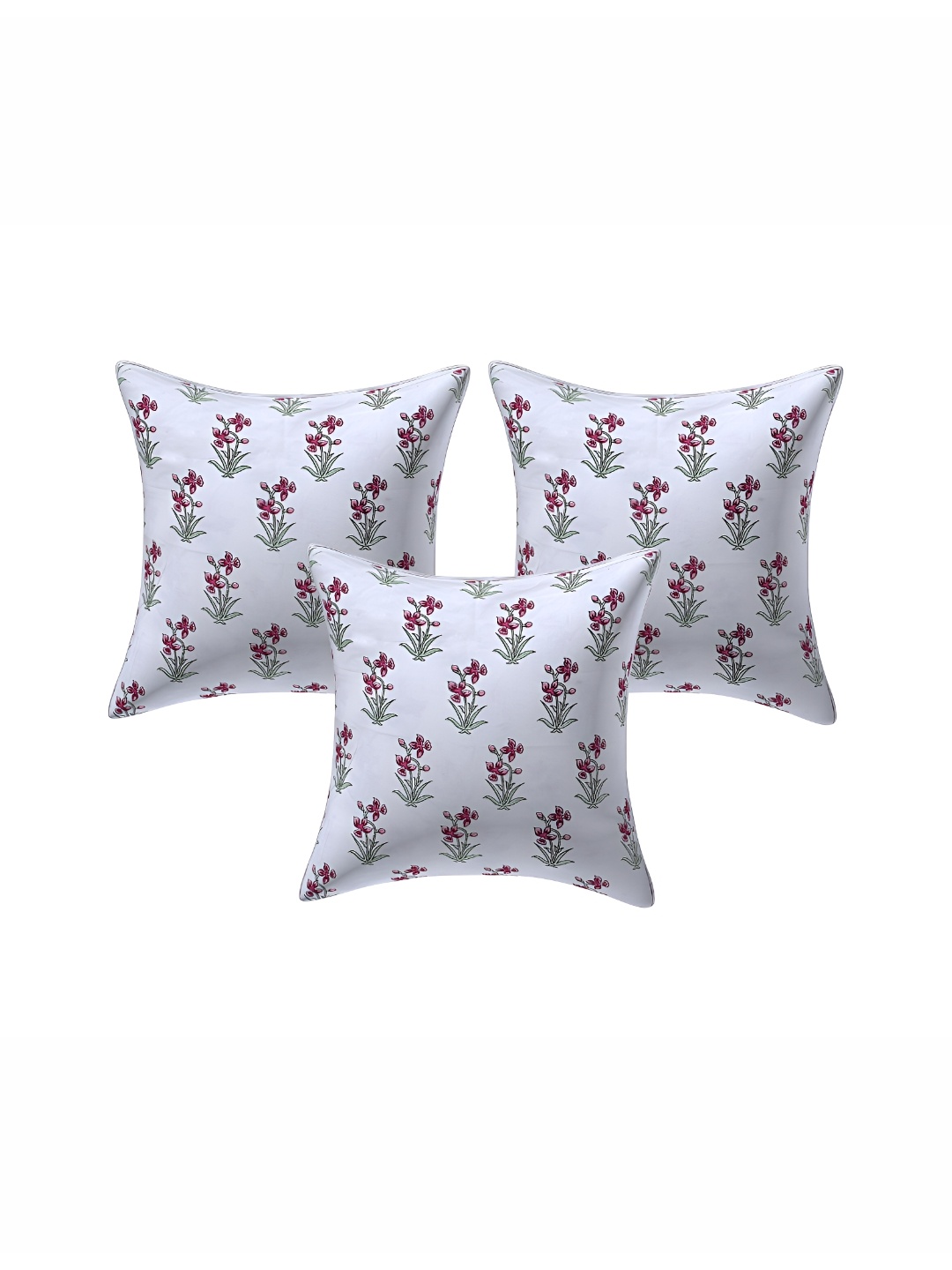 

Texstylers Pink 3 Pieces Floral Square Cushion Covers