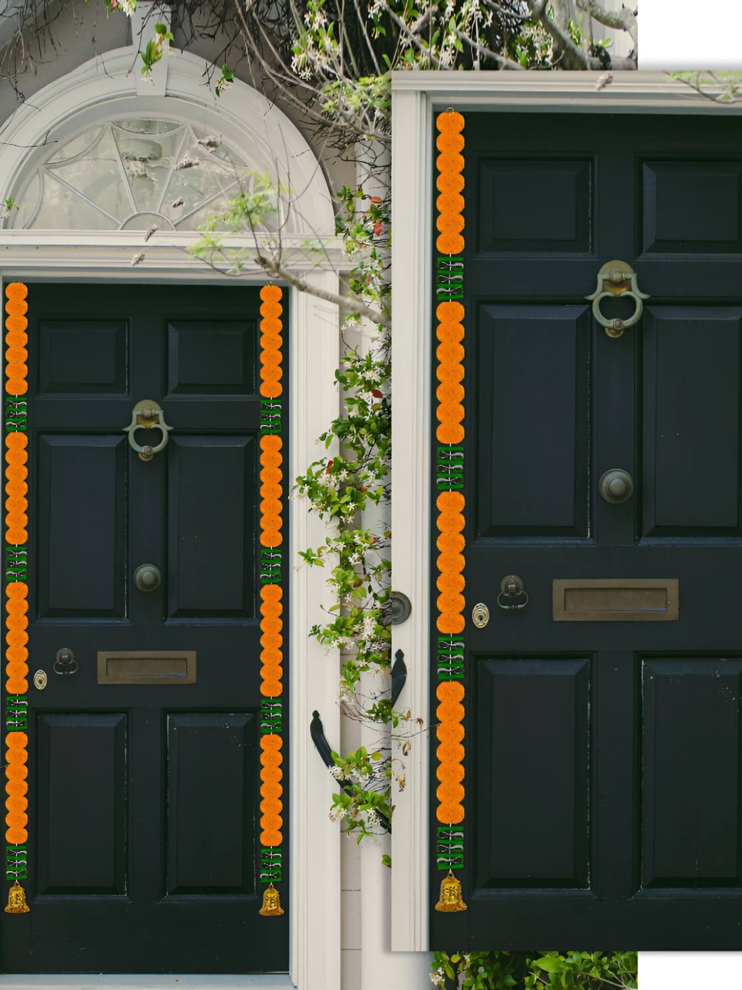 

iHandikart Orange 2 Pieces Hanging Marigold Artificial Flower