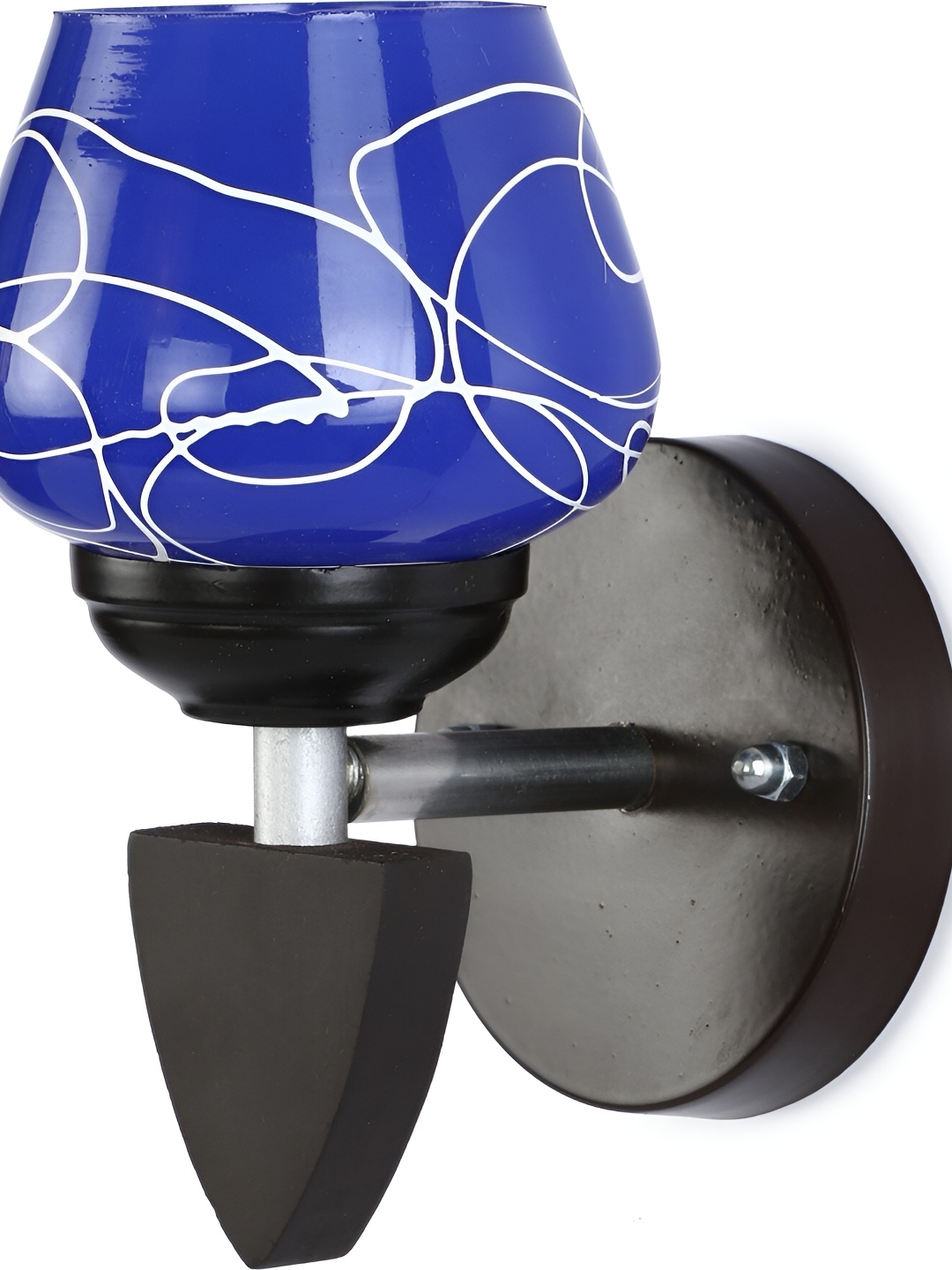 

Afast Blue & Black Printed Abstract Shaped Glass Wall Lamp