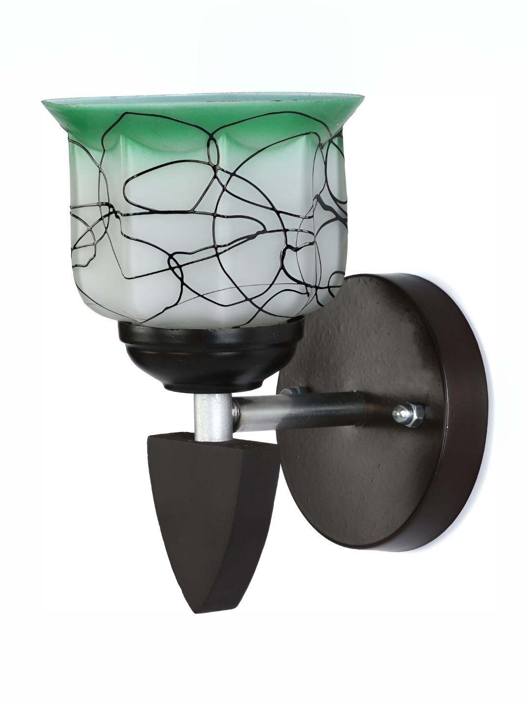 

Afast Green & Black Printed Abstract Shaped Glass Wall Lamp