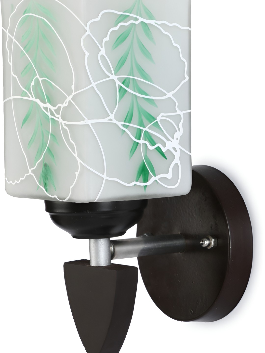 

Afast Green & White Printed Abstract Shaped Glass Wall Lamp