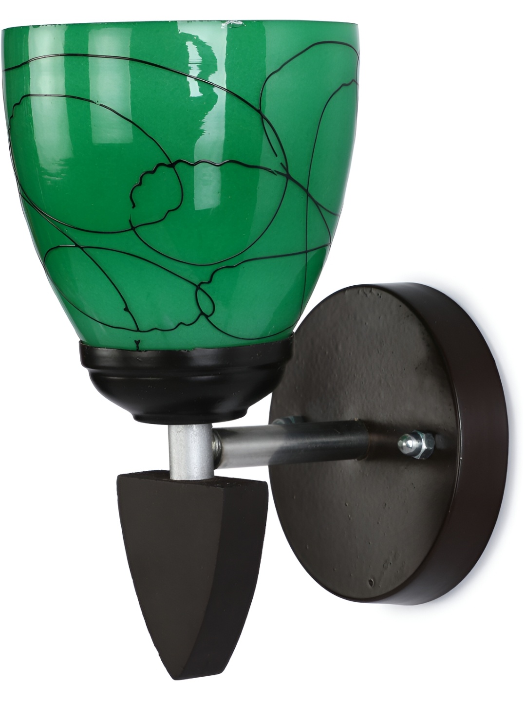 

Afast Green & Black Printed Abstract Shaped Glass Wall Lamp