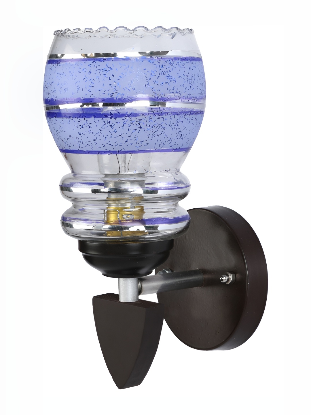

Afast Blue & Black Printed Abstract Shaped Glass Wall Lamp