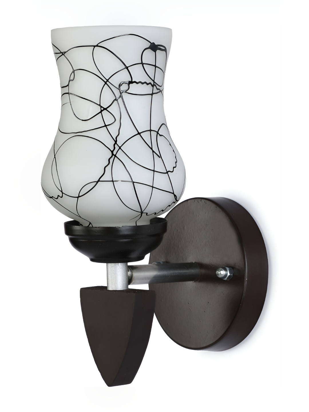 

Afast Black & White Printed Abstract Shaped Glass Wall Lamp