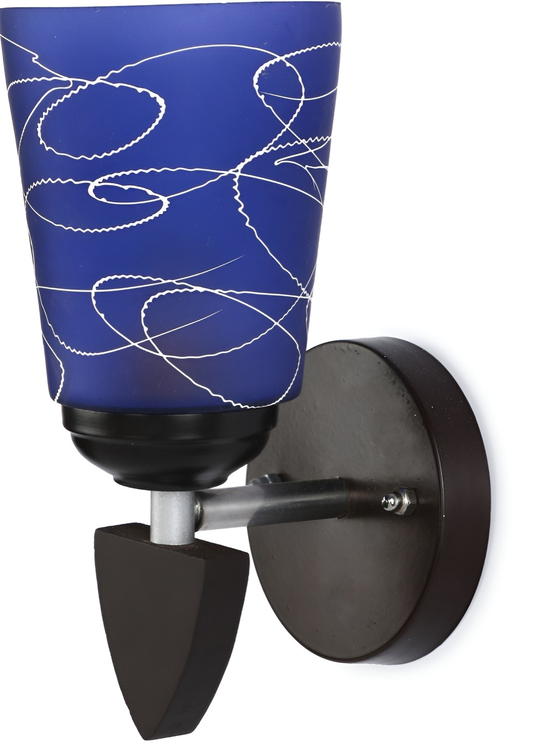 

Afast Blue & Black Printed Abstract Shaped Glass Wall Lamp