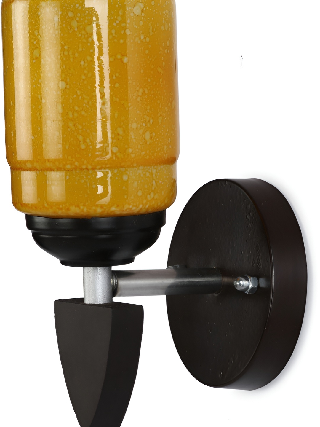 Afast Mustard & Black Cylinder Shaped Glass Wall Lamp