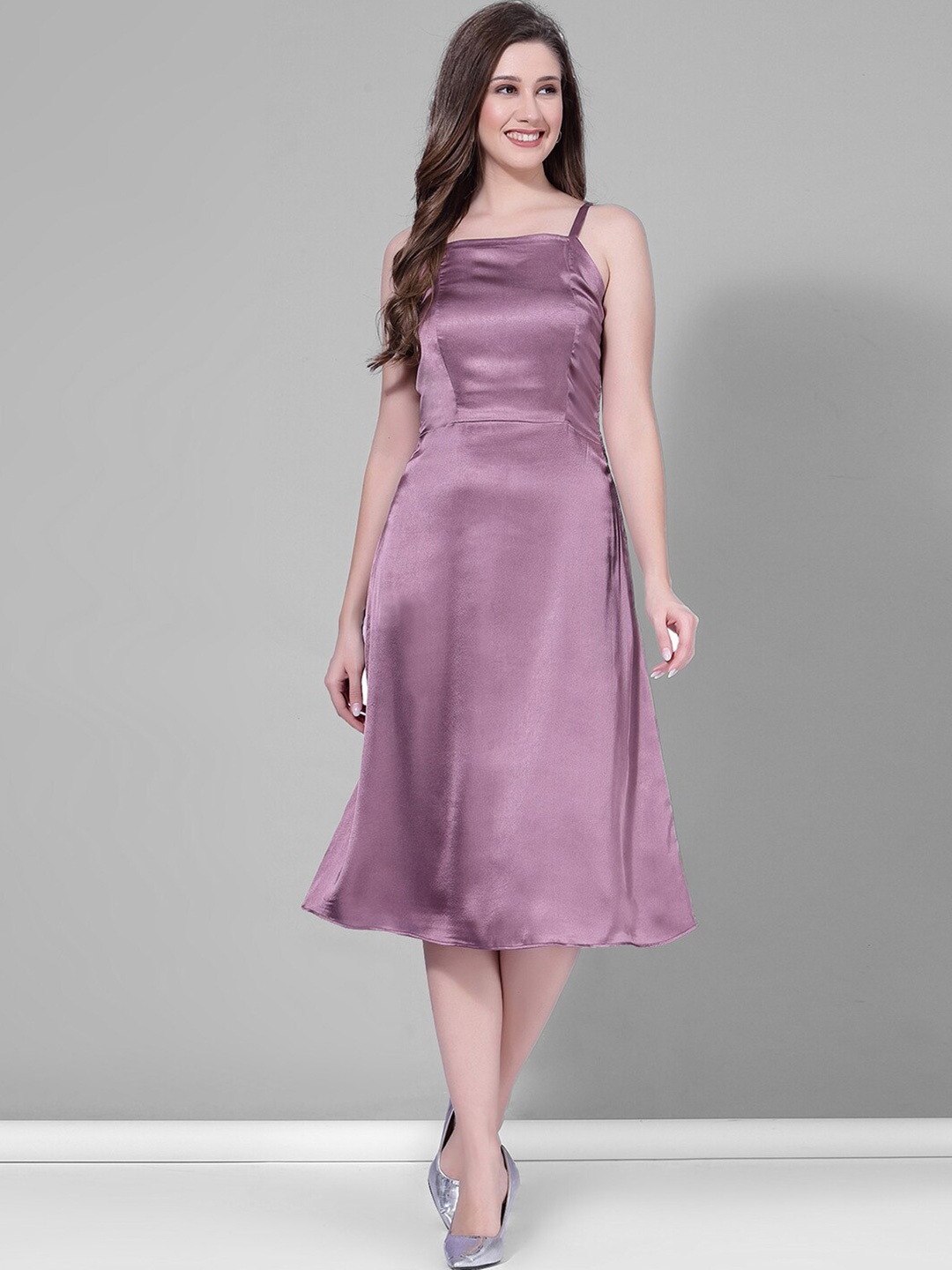

Selvia Shoulder Straps Sleeveless A-Line Dress, Mauve
