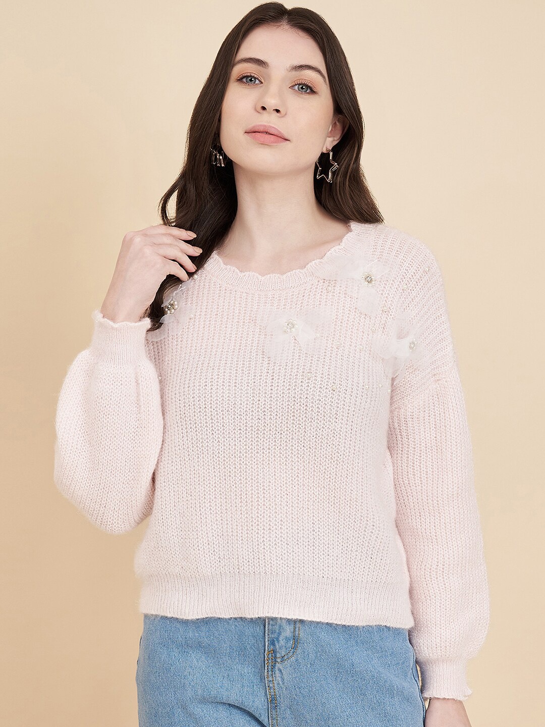 

Chemistry Cable Knit Woollen Pullover, Pink