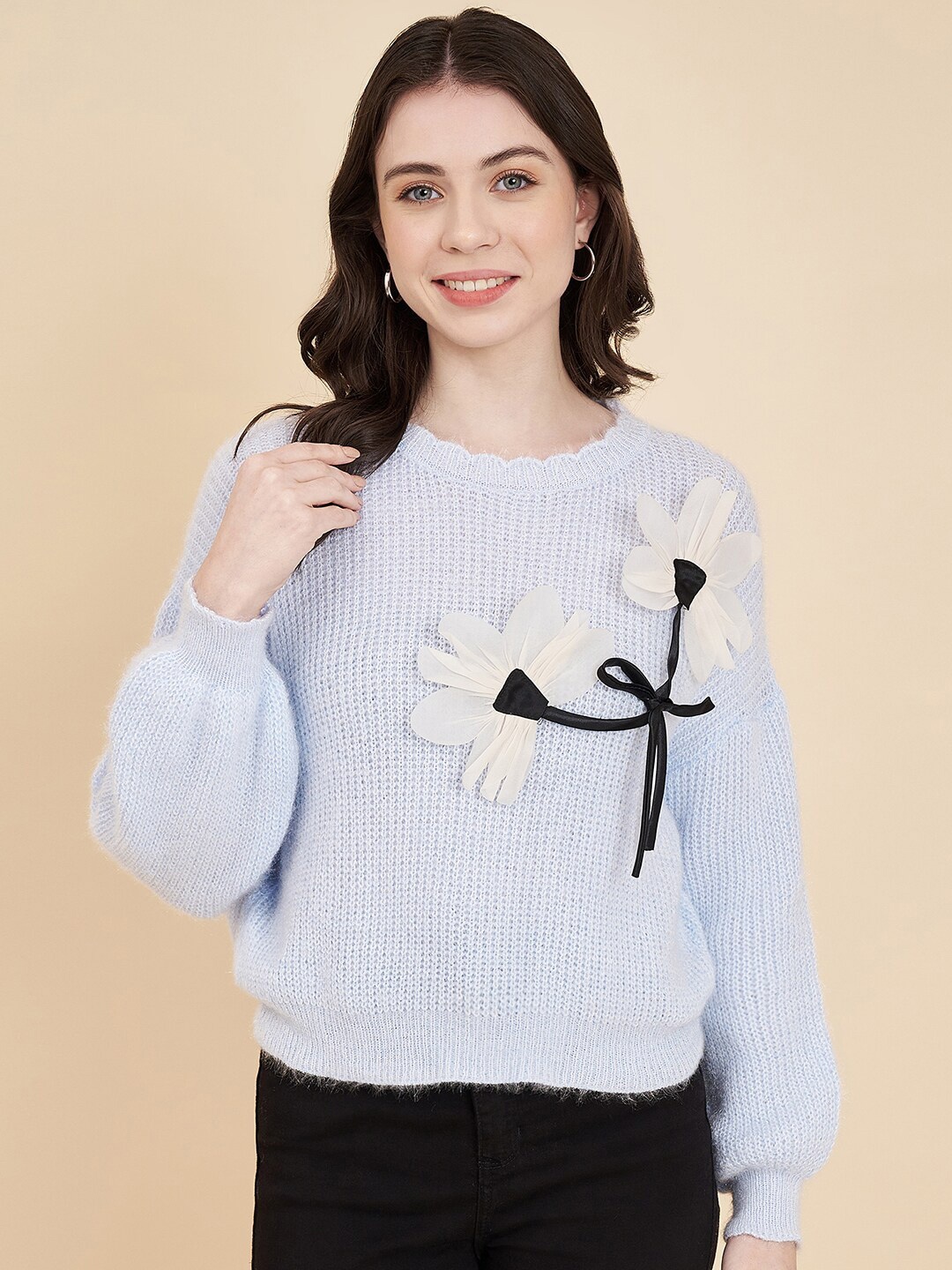 

Chemistry Self Designed Round Neck Woollen Pullover, Blue