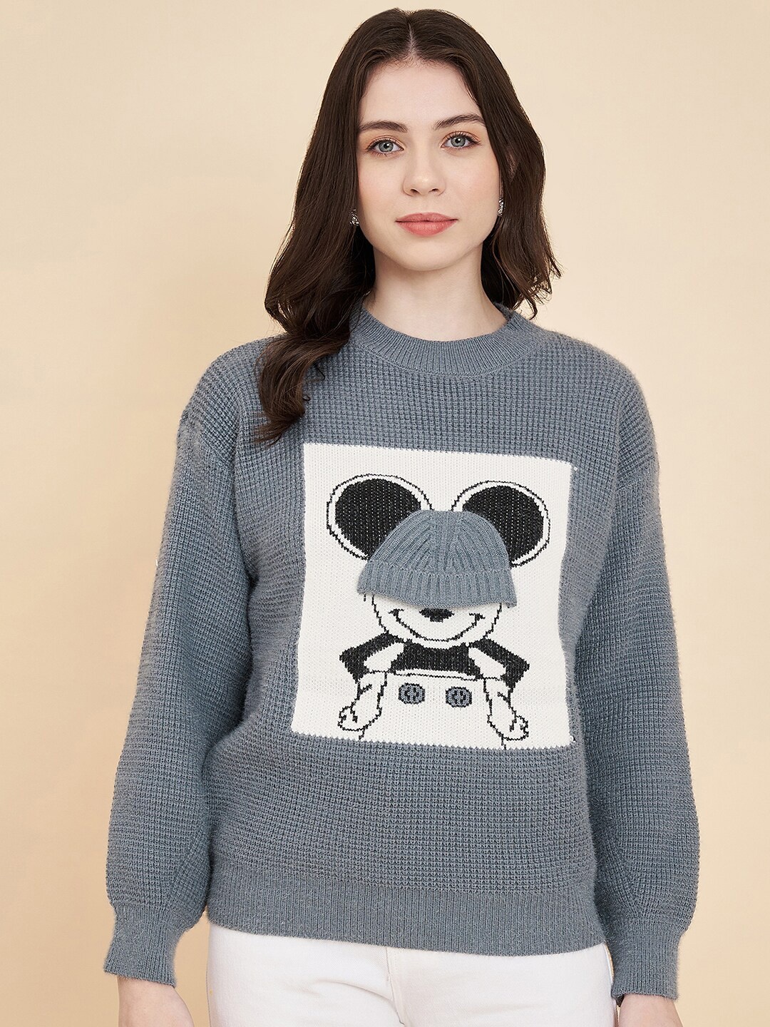 

Chemistry Self Design Woollen Pullover, Grey