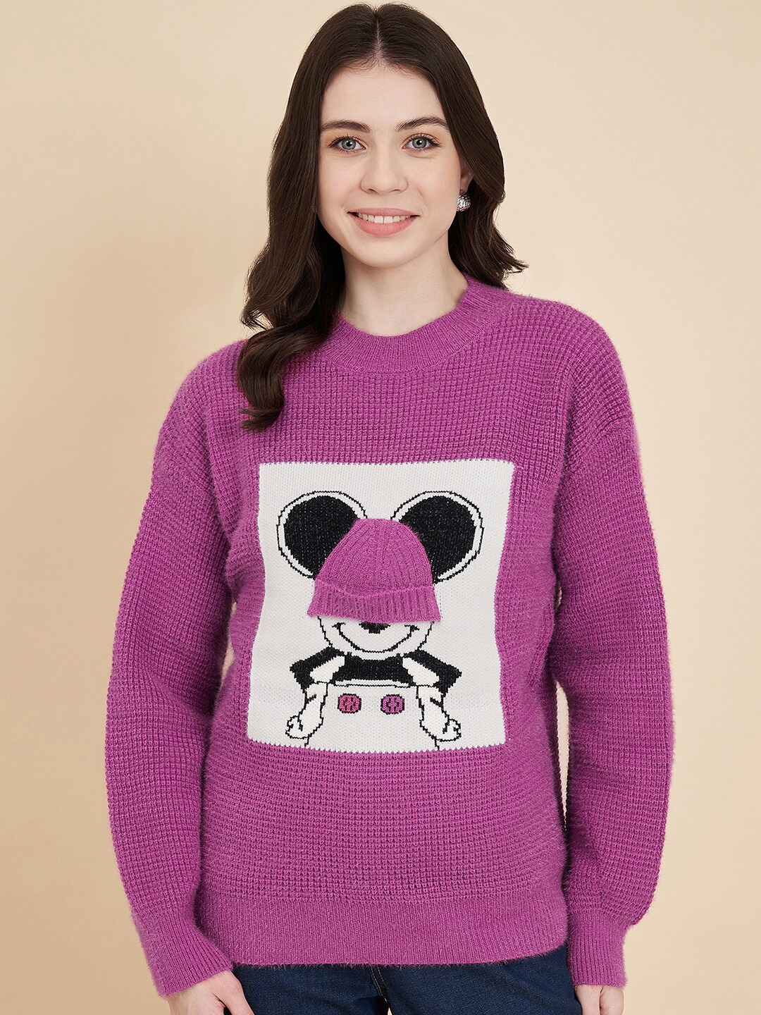 

Chemistry Graphic Printed Woollen Pullover, Purple