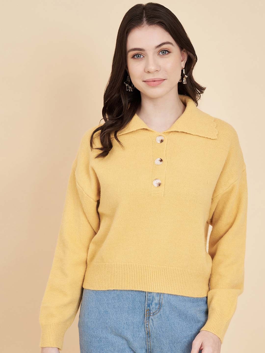 

Chemistry Woollen Pullover Sweater, Yellow