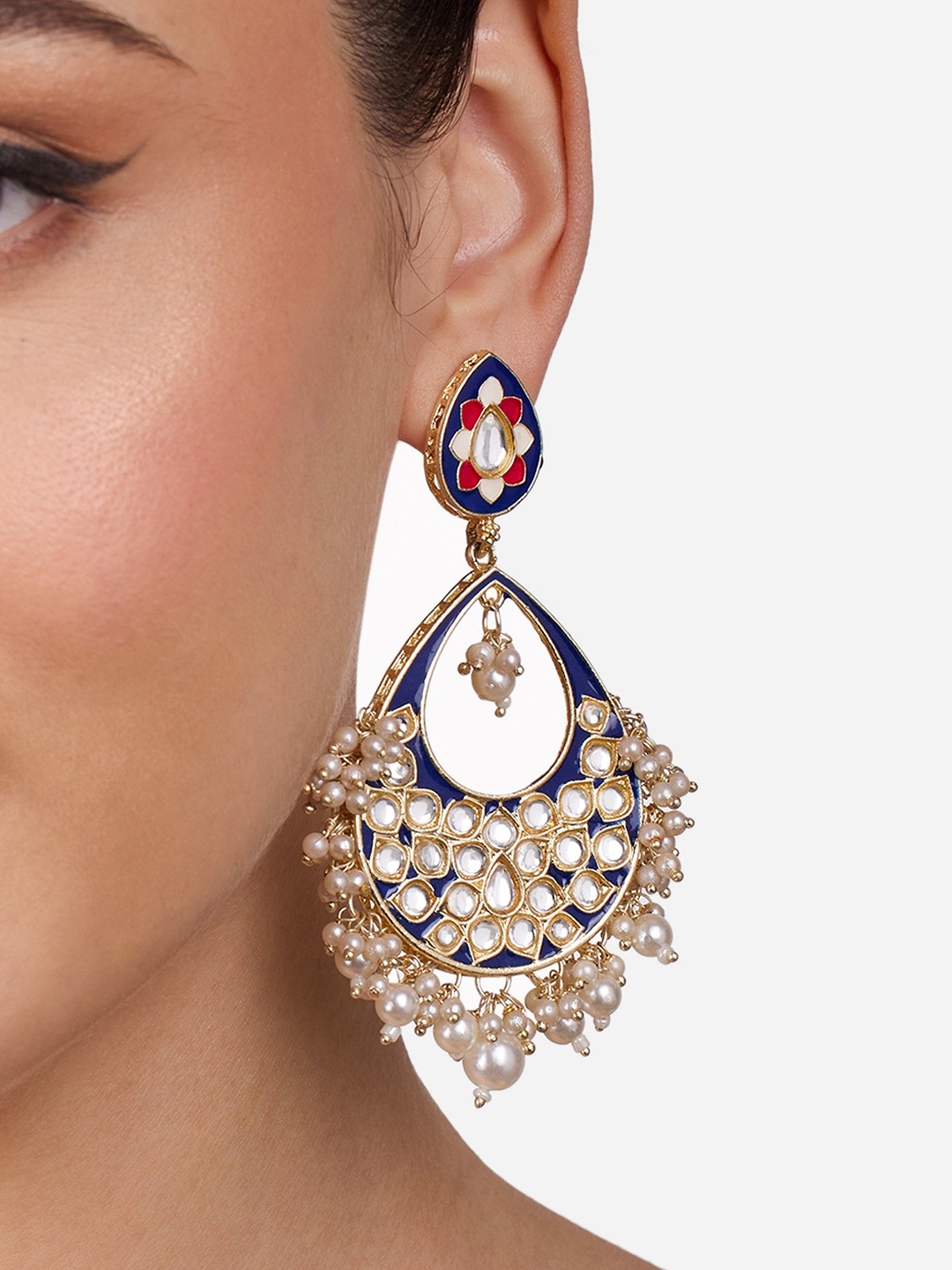 

Zaveri Pearls Gold-Plated Stones & Beads-Studded Contemporary Chanbalis