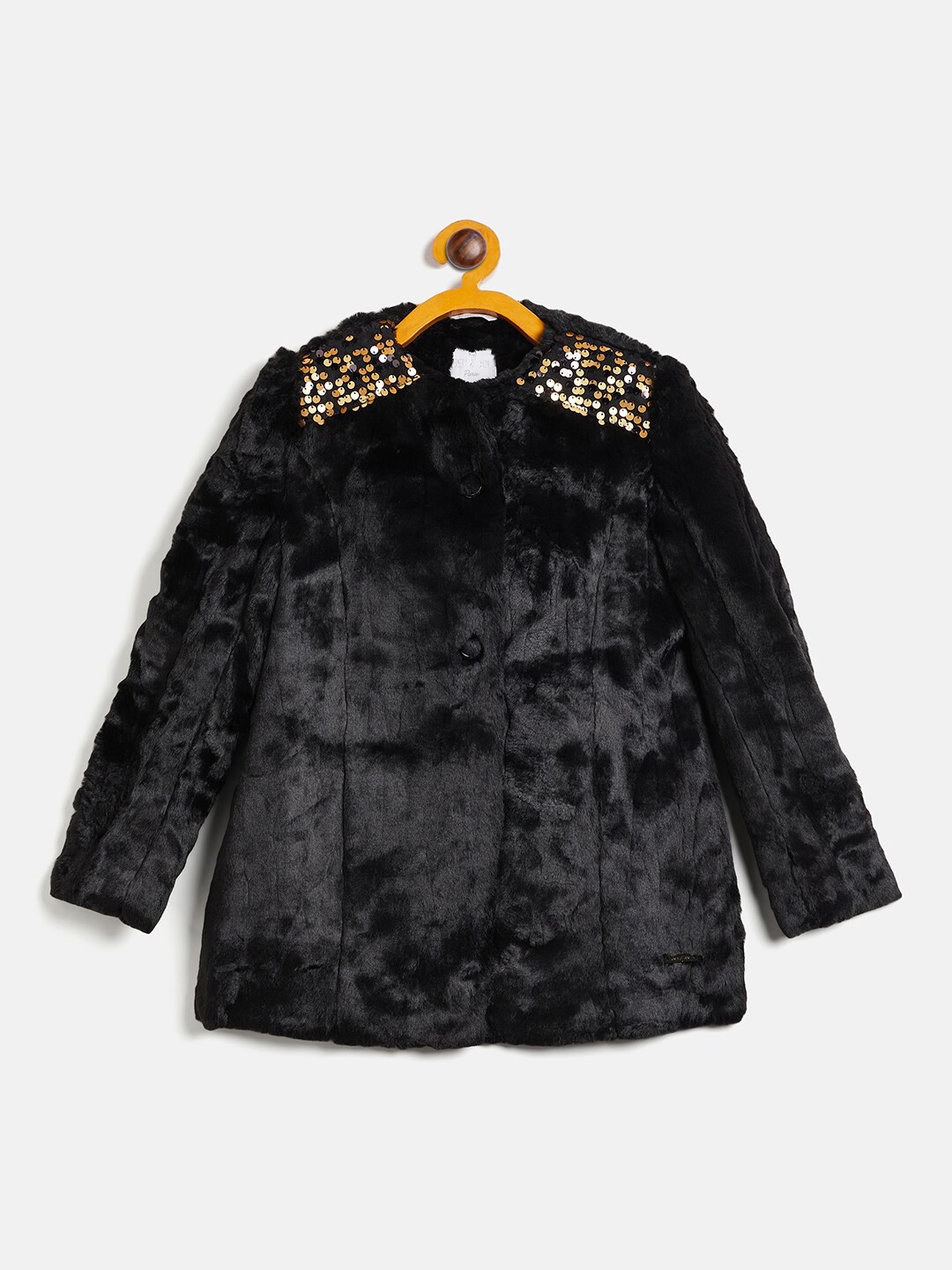 

Ben & Joe Girls Self-Designed Single Breasted Overcoat, Black