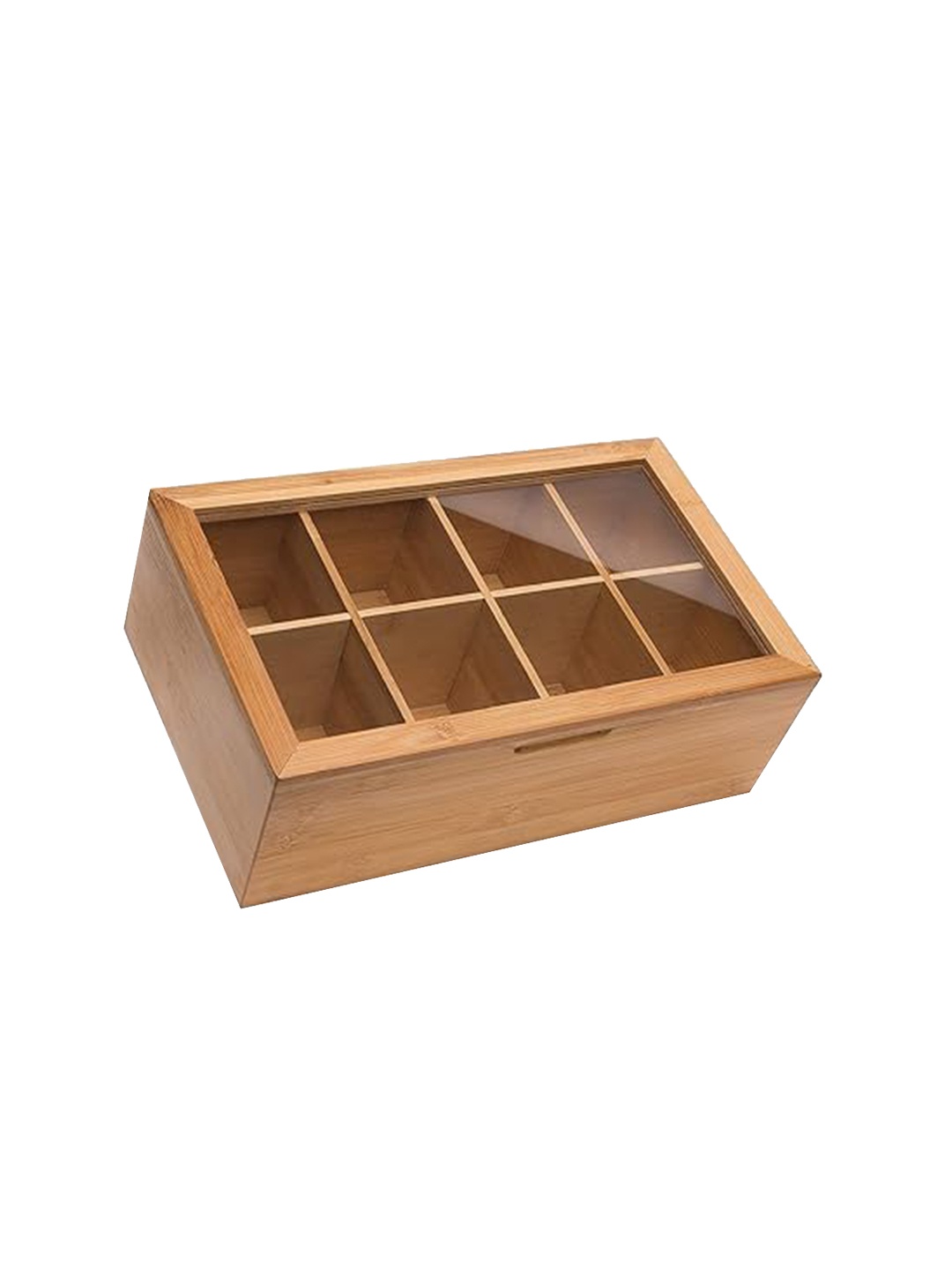 

WHITEWHALE Wooden Tea Box Storage Organizer, Brown