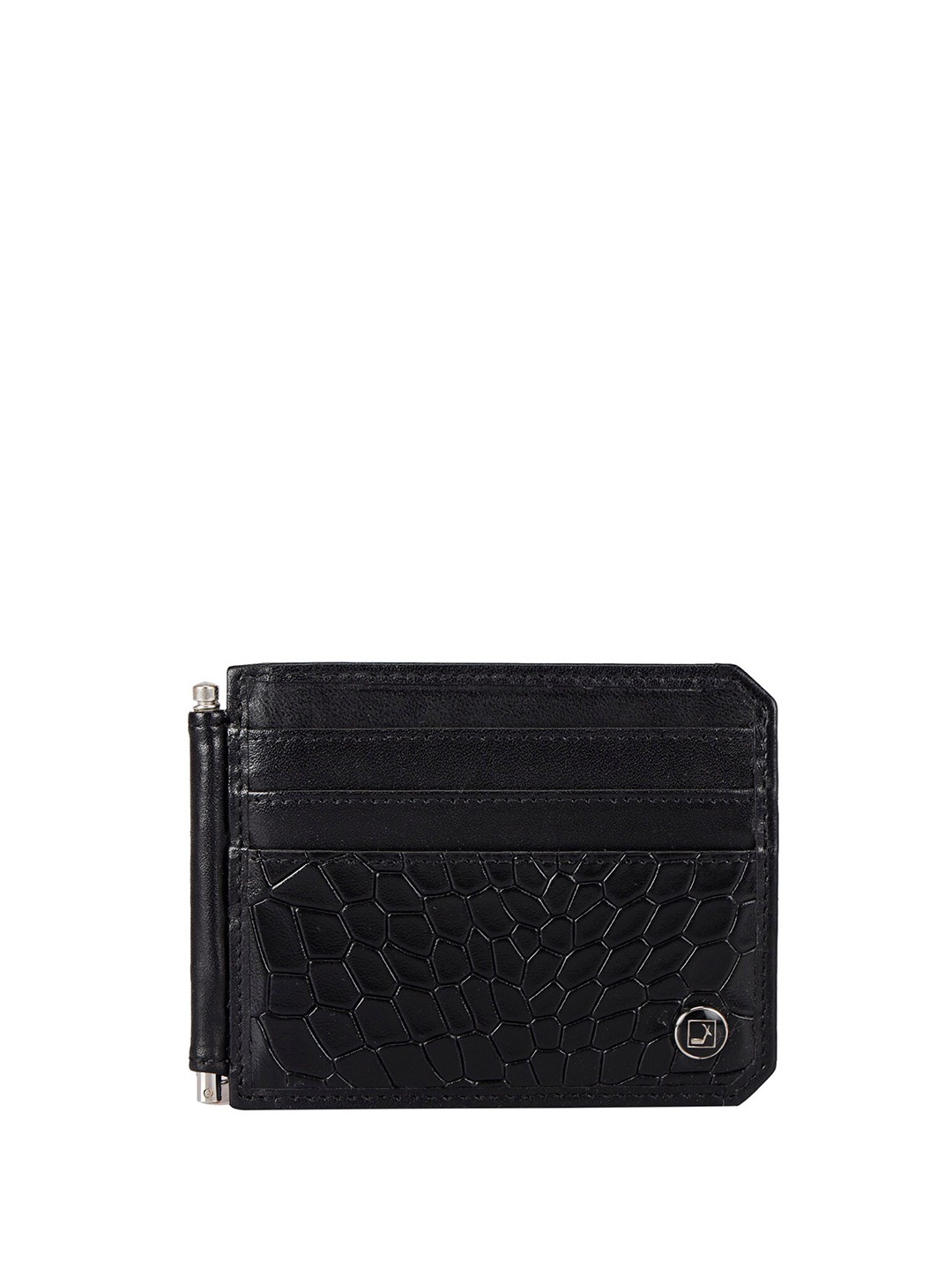 

Da Milano Unisex Textured Leather Two Fold Wallet, Black