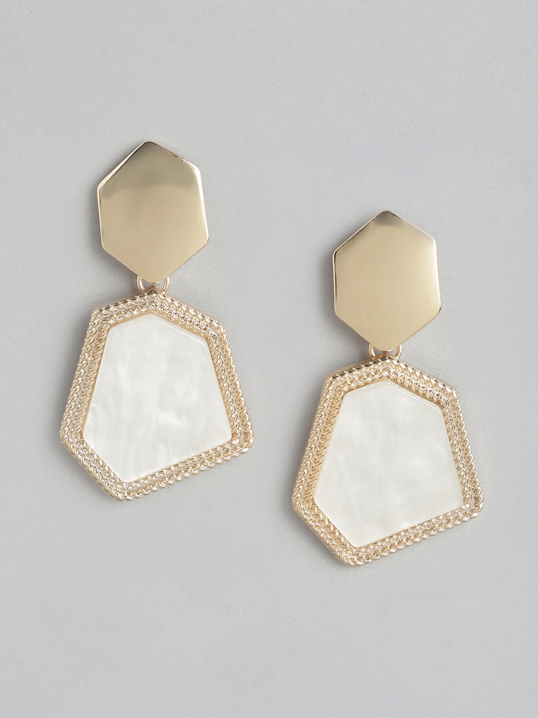 

Forever New Gold-Plated Geometric Drop Earrings, White