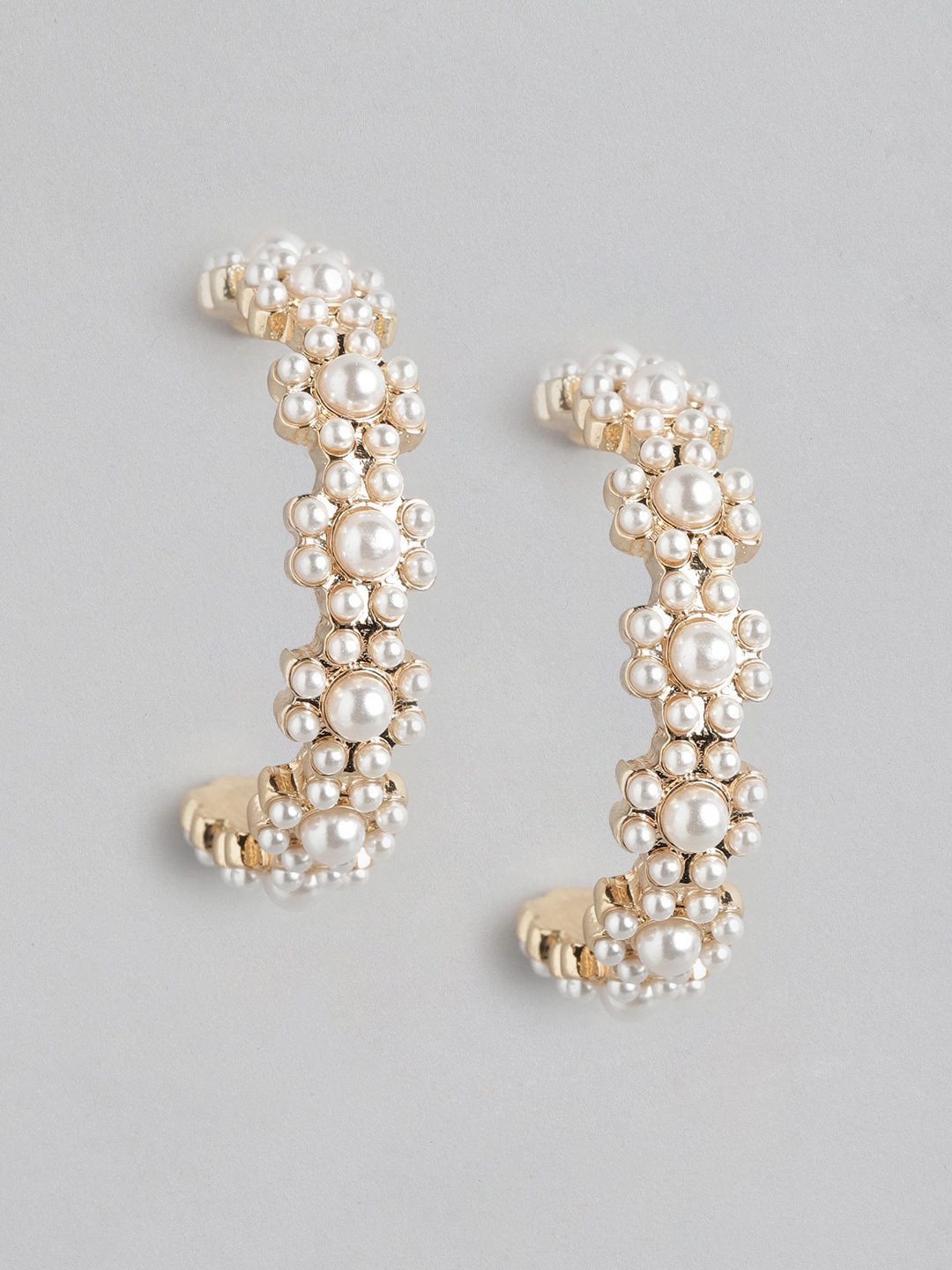 

Forever New Gold-Plated Half Hoop Earrings, White