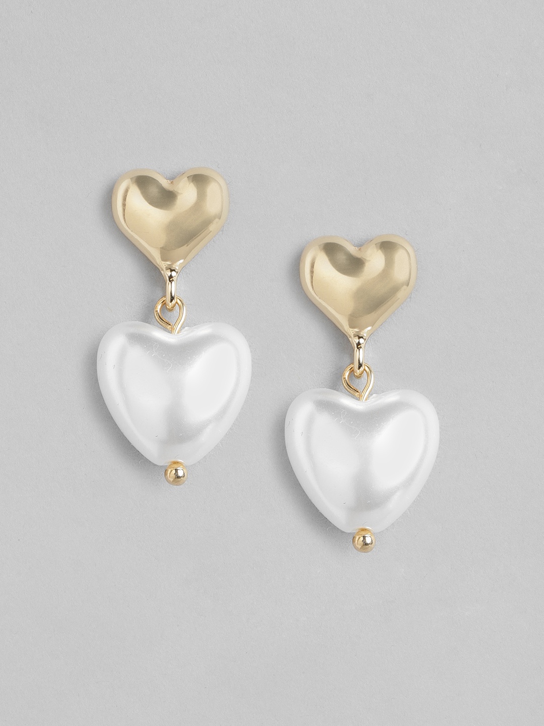 

Forever New Gold-Plated Heart Shaped Drop Earrings, White