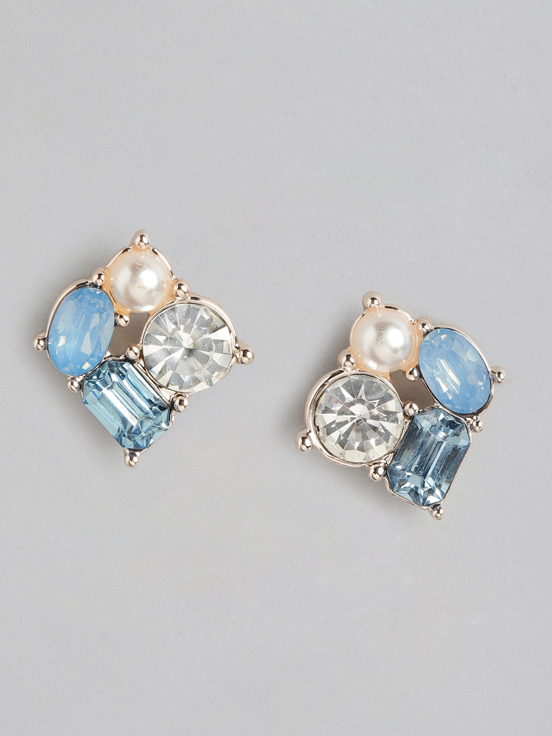 

Forever New Gold-Plated Geometric Studs Earrings, Turquoise blue