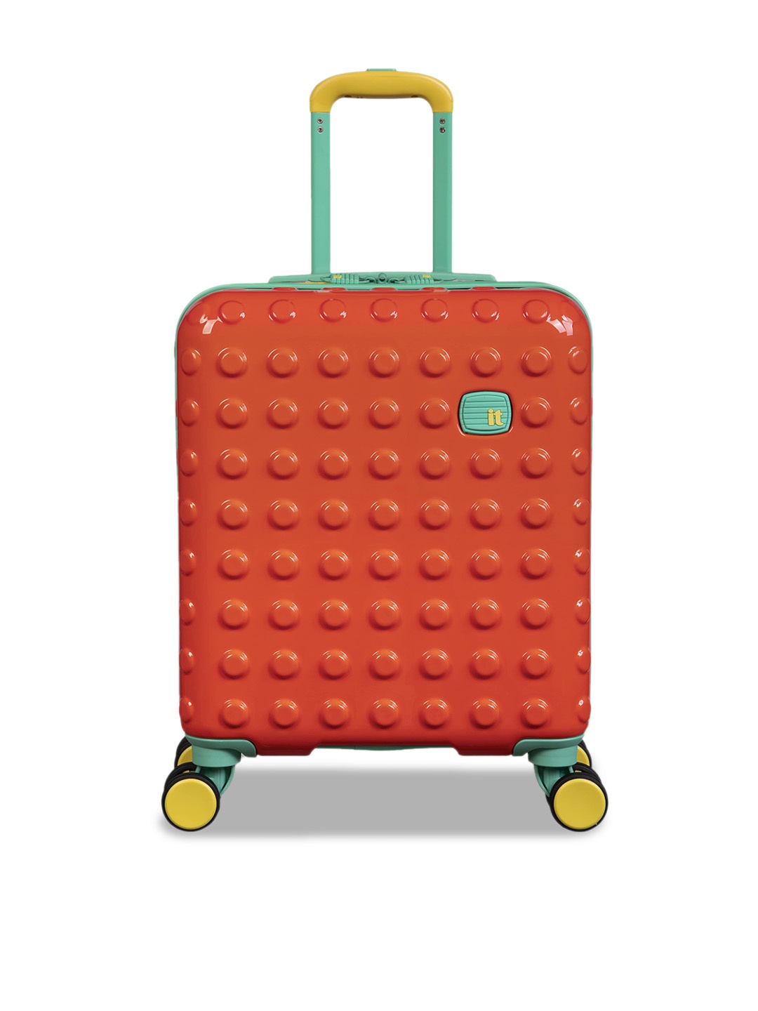 IT luggage Bobble Bloc Kids Textured Hard-Sided Cabin Trolley Suitcase, Orange