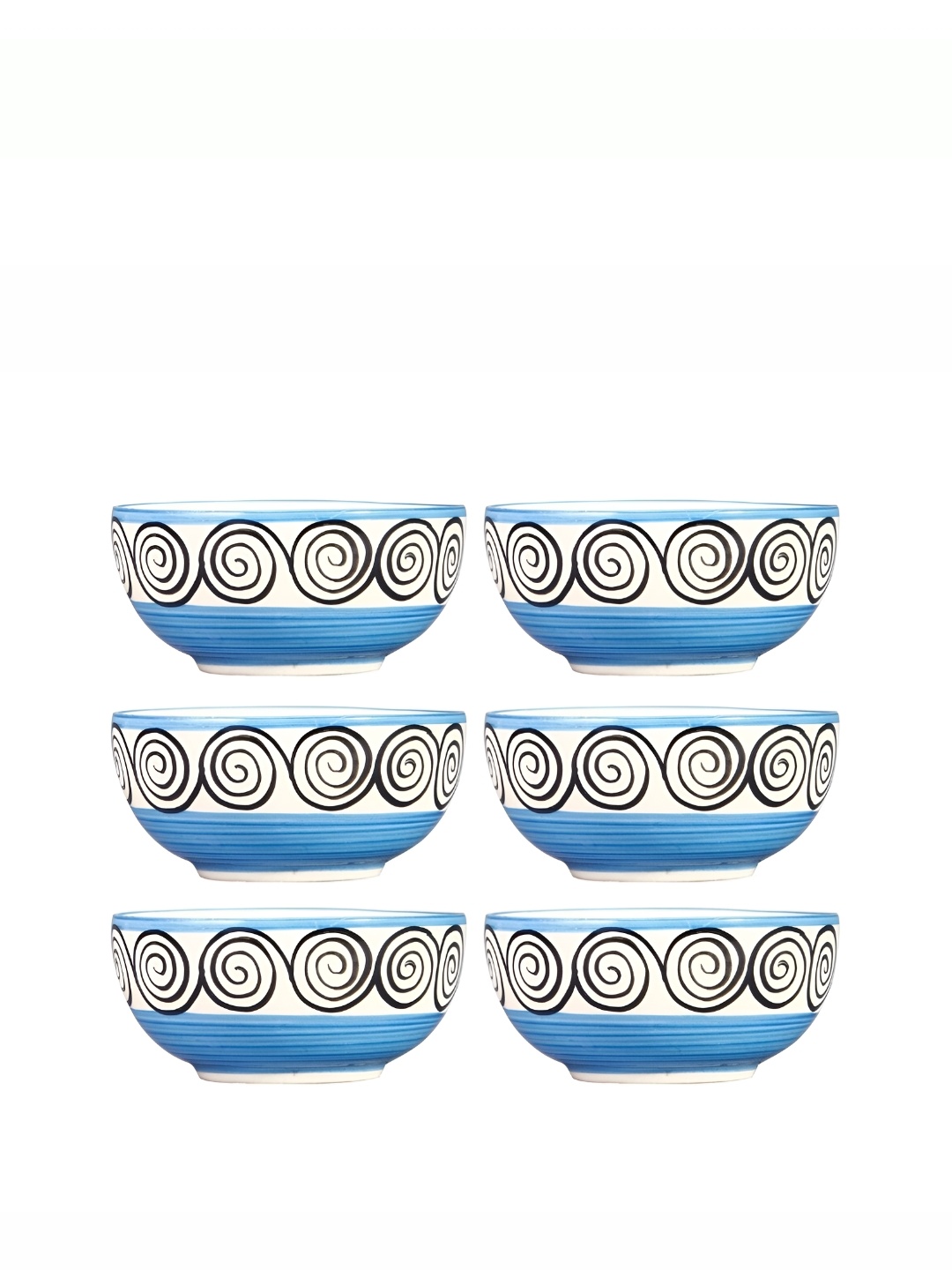 

caffeine White 6 Pieces Ceramic Microwave Safe Glossy Finish Bowls