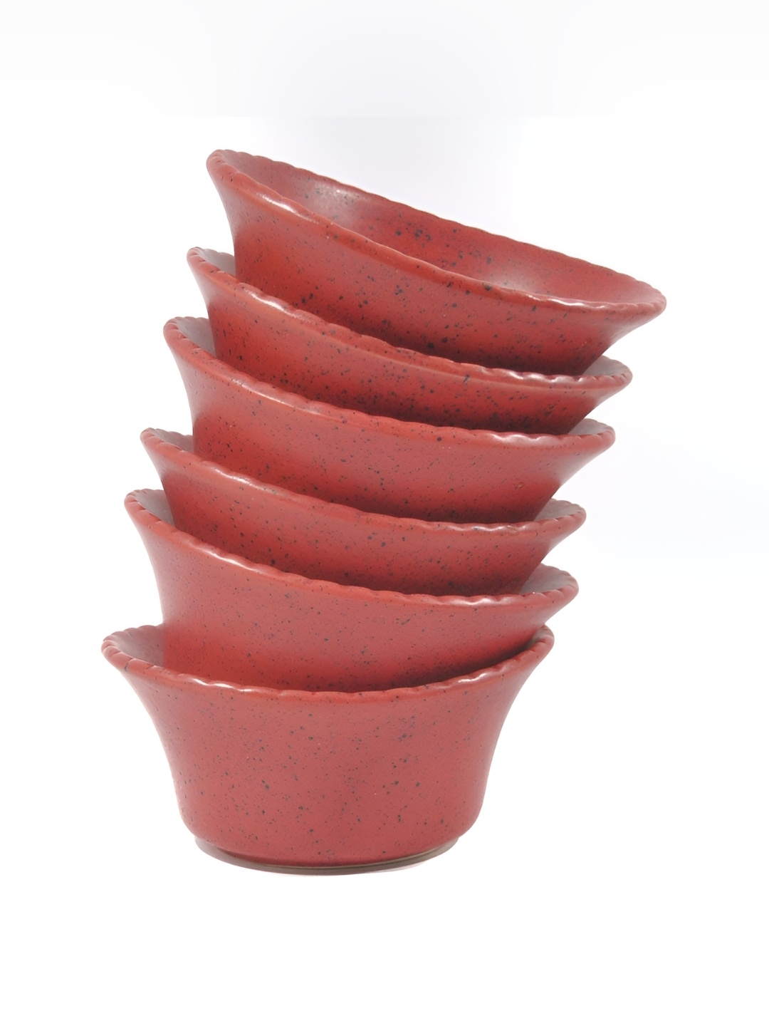 

caffeine Red 6 Pieces Ceramic Microwave Safe Glossy Finish Bowls