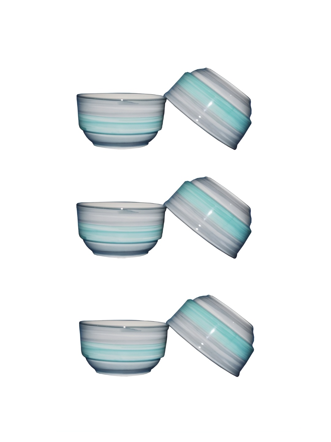 

caffeine Sea Green 6 Pieces Ceramic Microwave Safe Glossy Finish Bowls